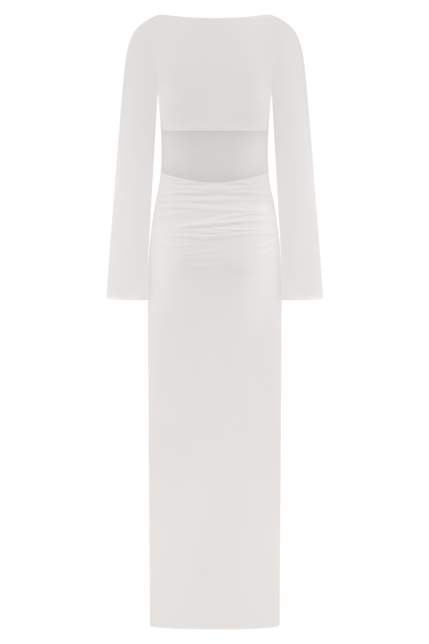 Vienna Slinky Cut Out Maxi Dress - White #6