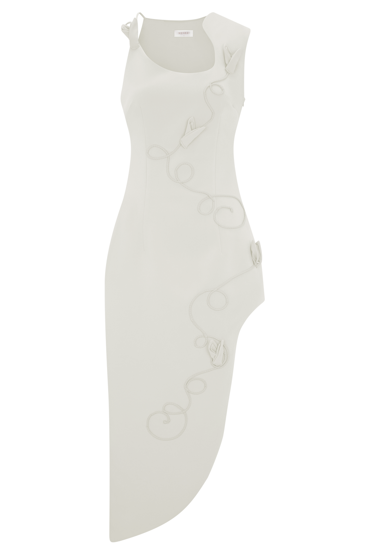 Virginia Suiting Embroidered Midi Dress - White #8