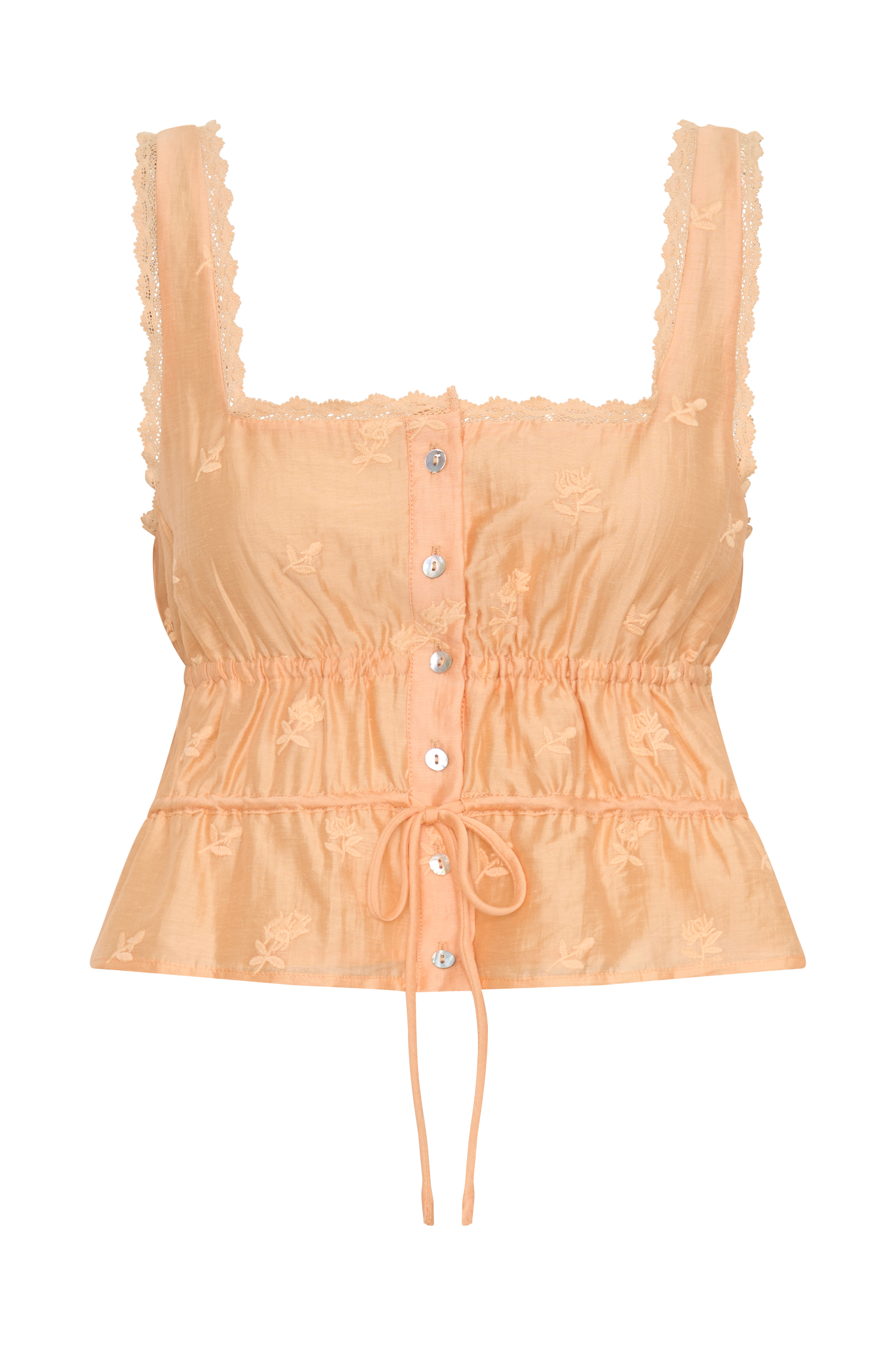 Vivian Embroidered Sleeveless Top - Orange #9