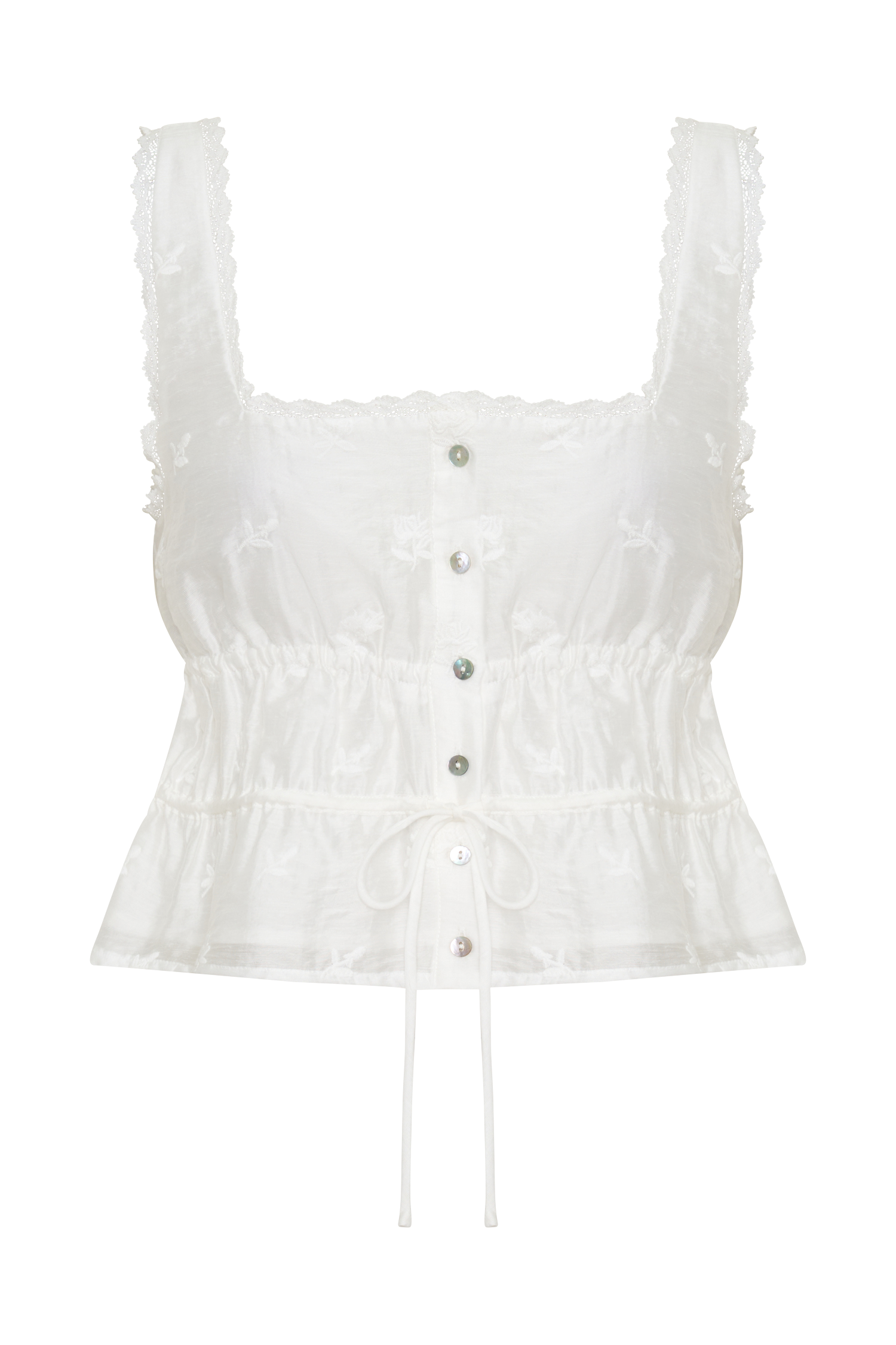Vivian Embroidered Sleeveless Top - White #9