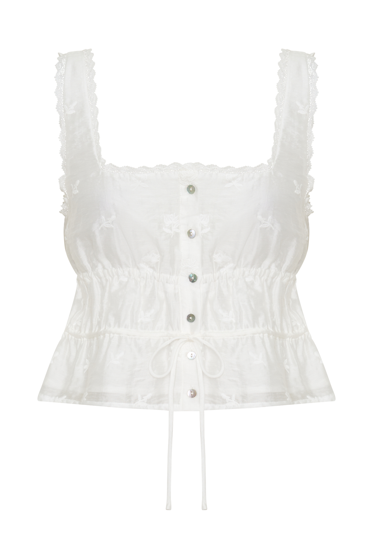 Vivian Embroidered Sleeveless Top - White #9