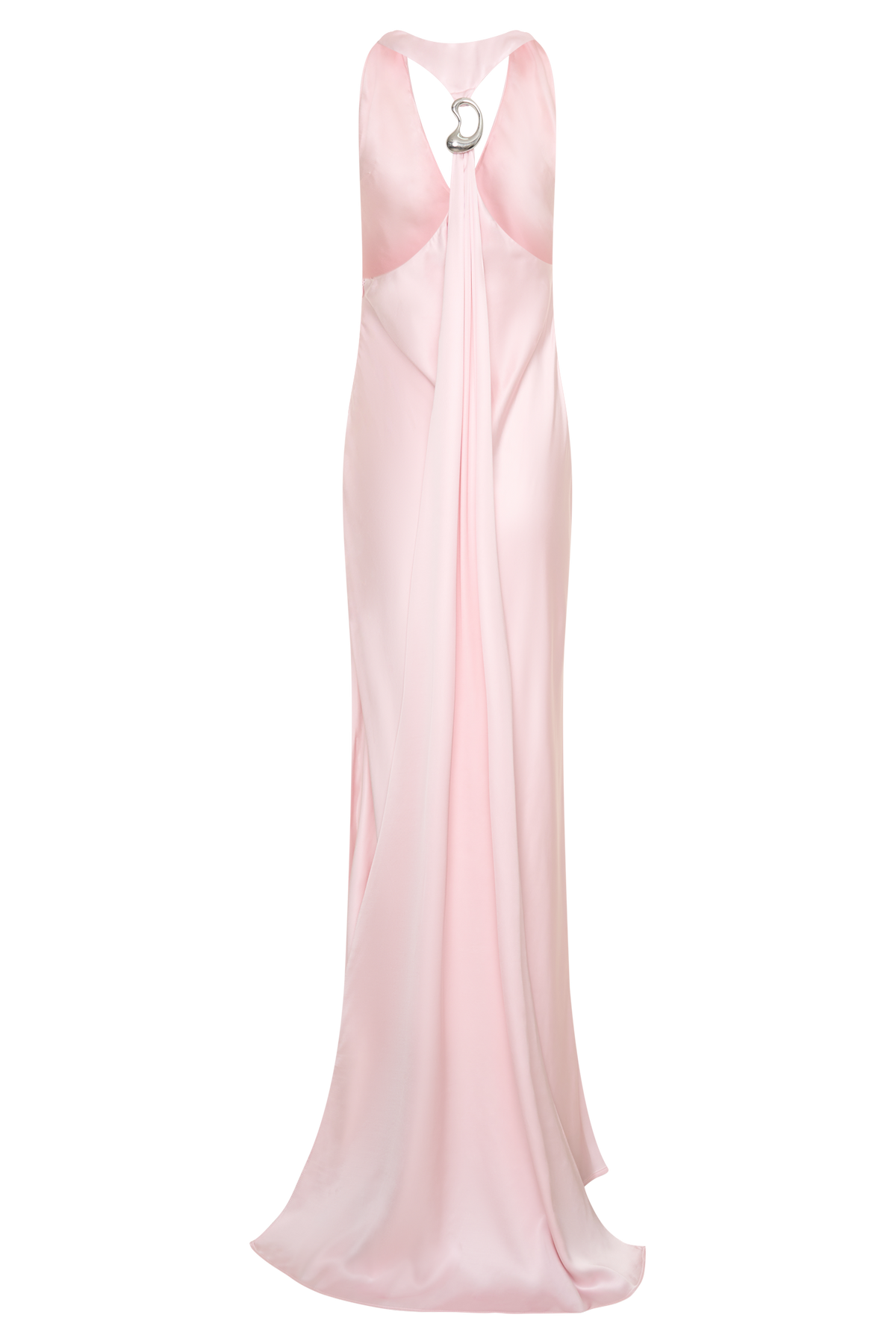 Winnie Halter Satin Maxi Dress With Hardware - Pale Pink #10