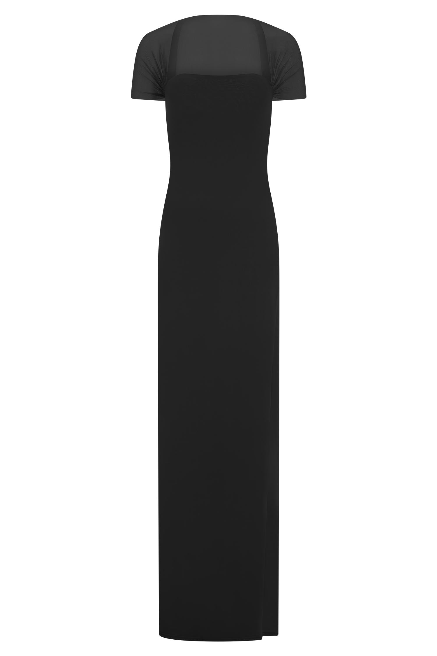 Wyatt Slinky And Mesh Maxi Dress - Black #7
