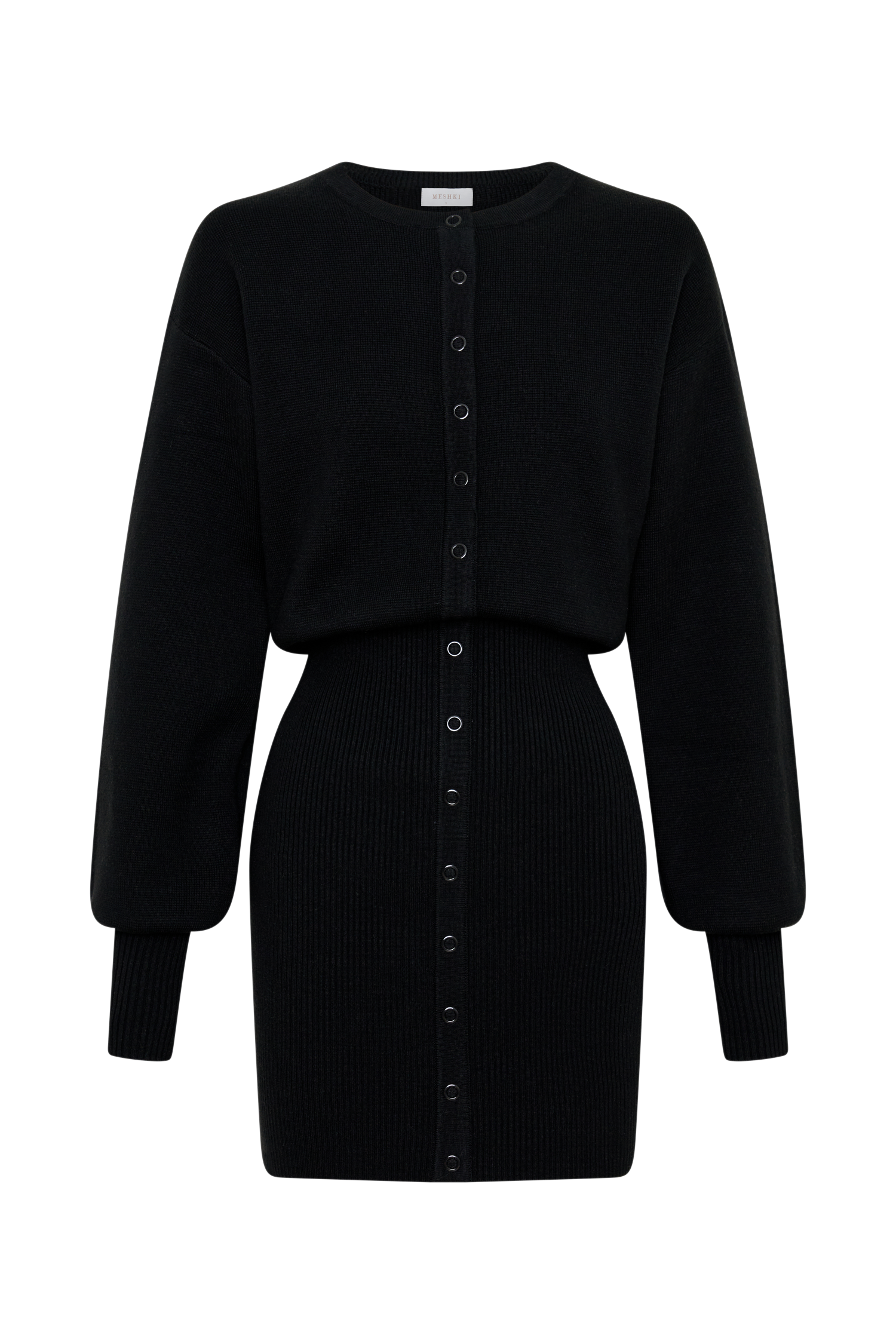 Xaden Wool Mix Knit Mini Dress - Black #9