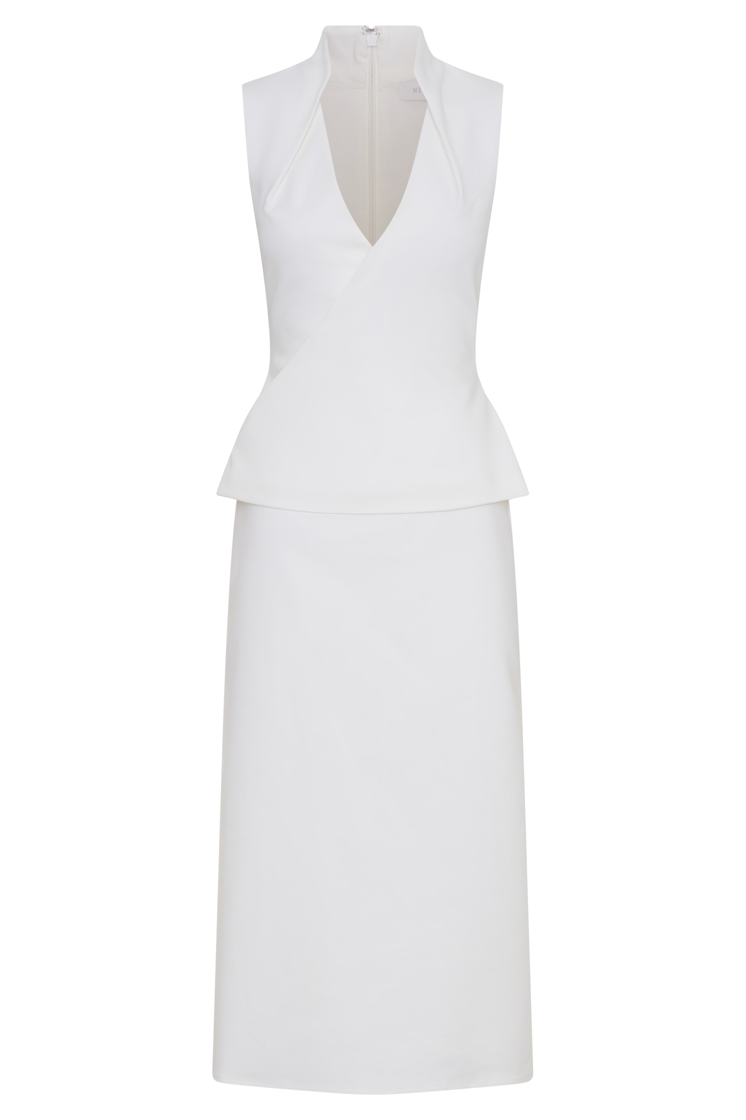 Yanina Cotton Halter Midi Dress - White #9