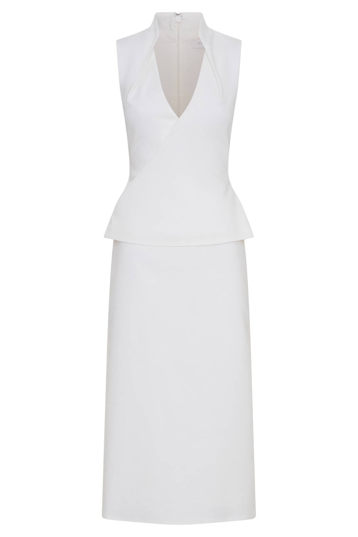Yanina Cotton Halter Midi Dress - White #9
