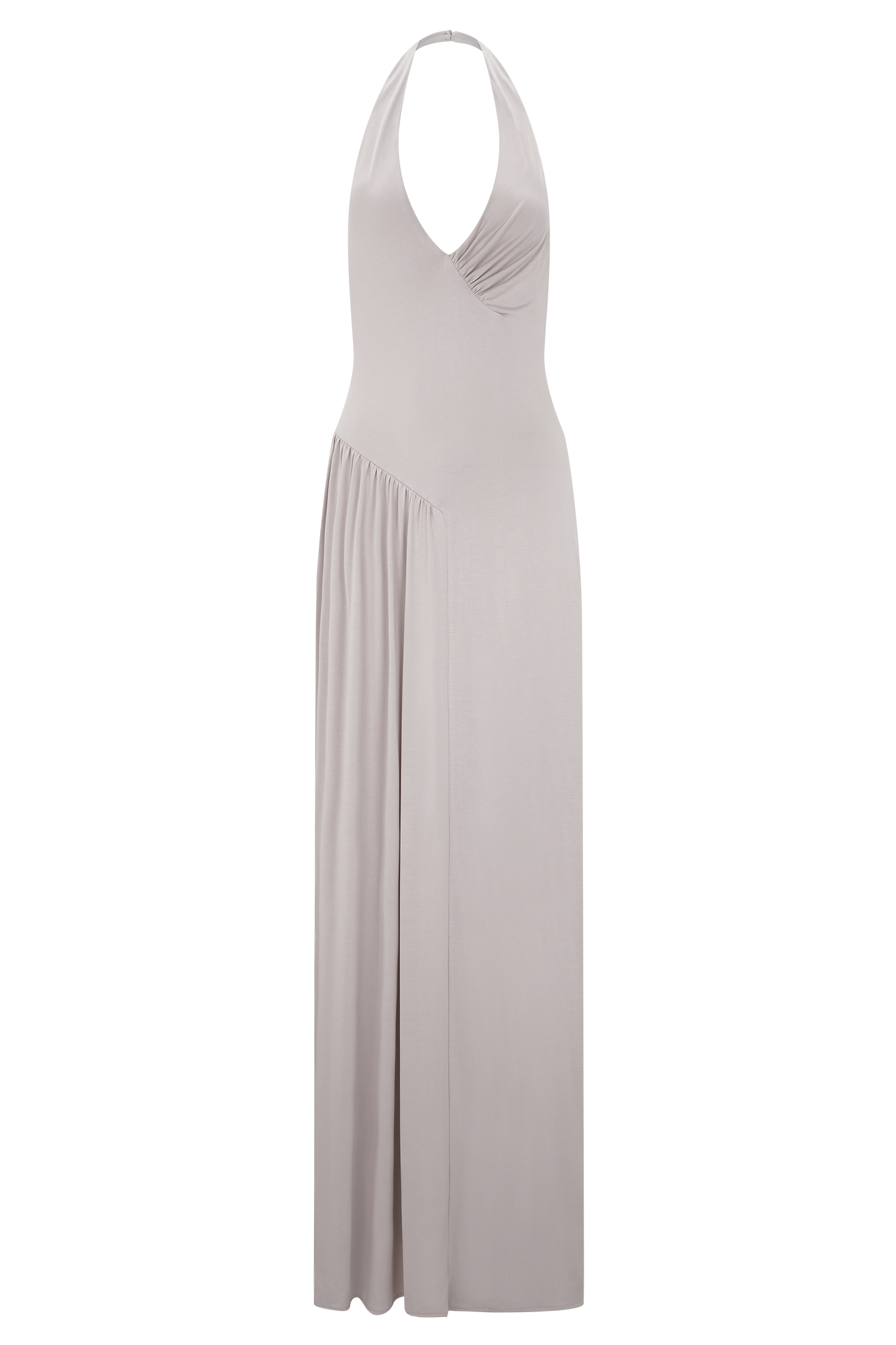 Yelena Ruched Halter Maxi Dress - Taupe #8