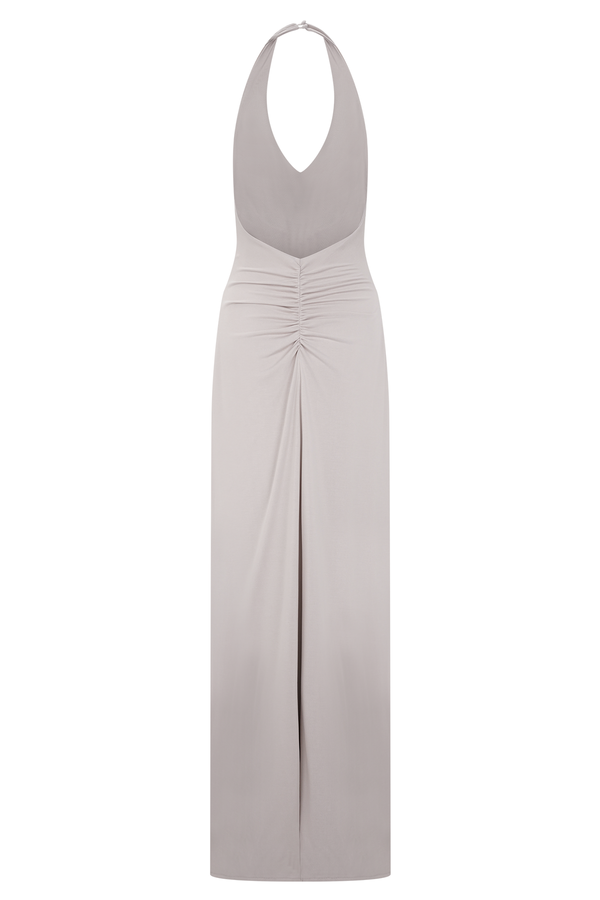 Yelena Ruched Halter Maxi Dress - Taupe #7