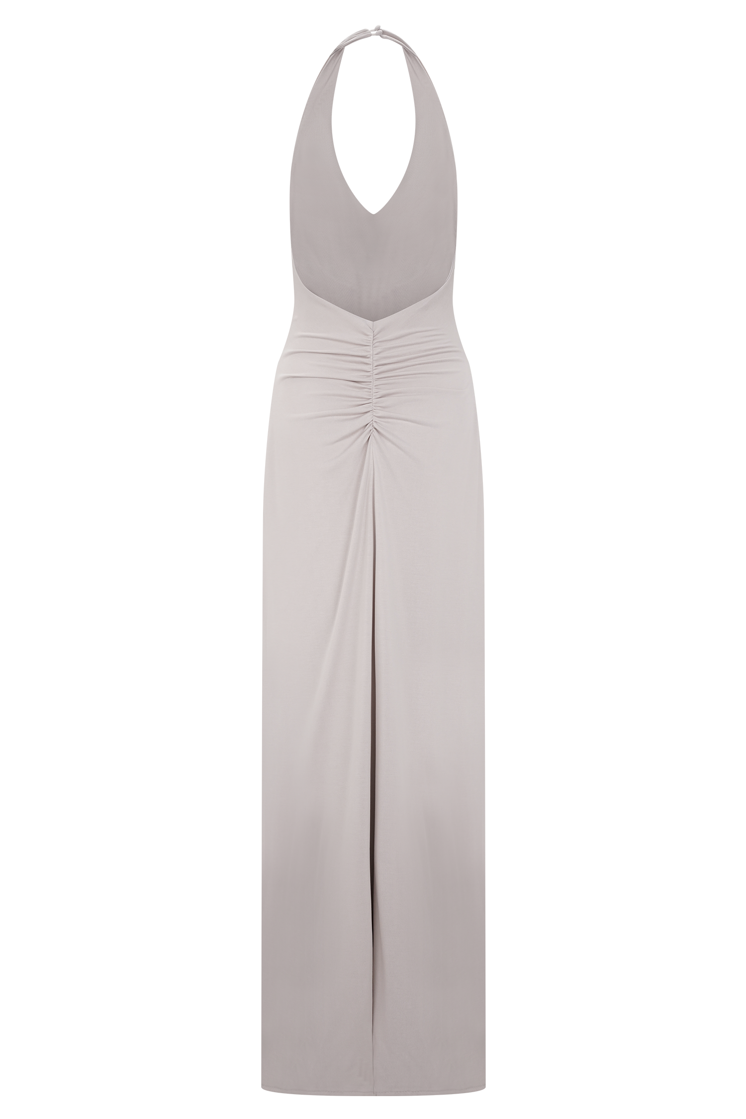 Yelena Ruched Halter Maxi Dress - Taupe #7