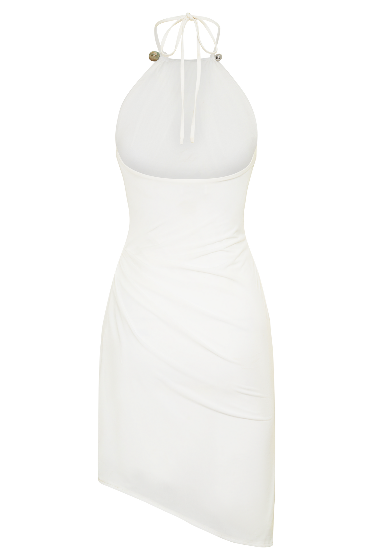 Yuna Draped Hardware Midi Dress - Ivory