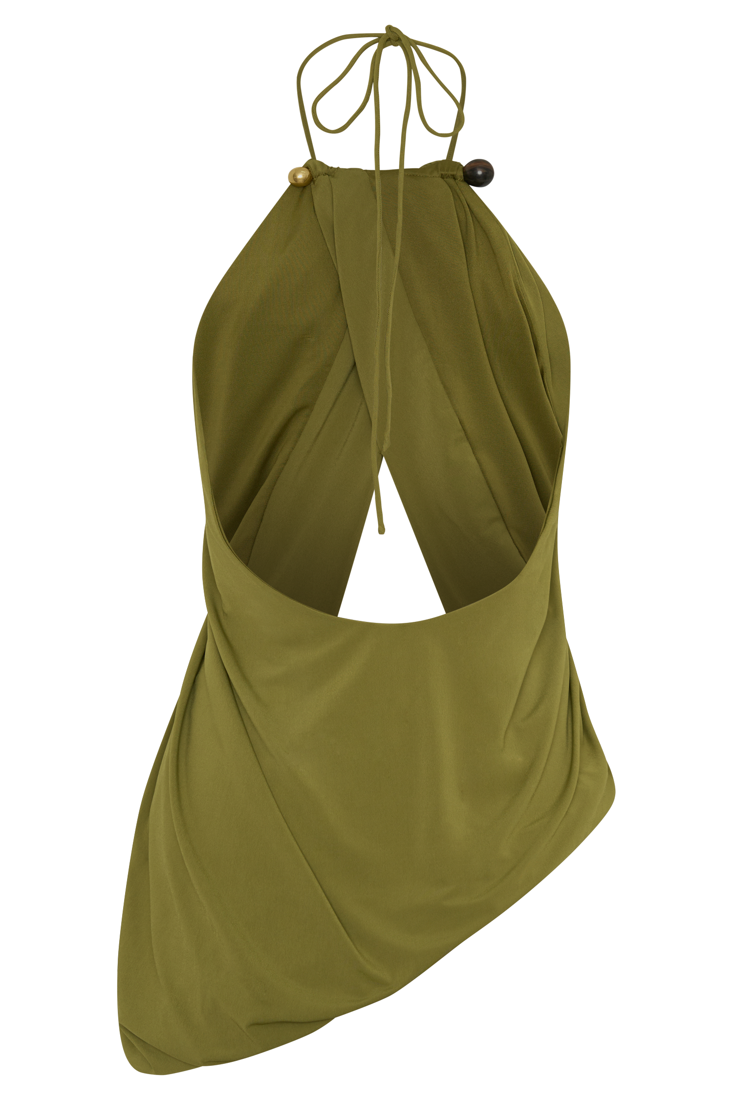 Yuna Draped Hardware Top - Martini Olive #9