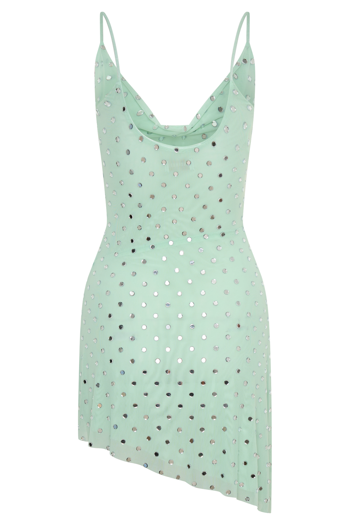 Zahra Diamante Cowl Mini Dress - Mint #10