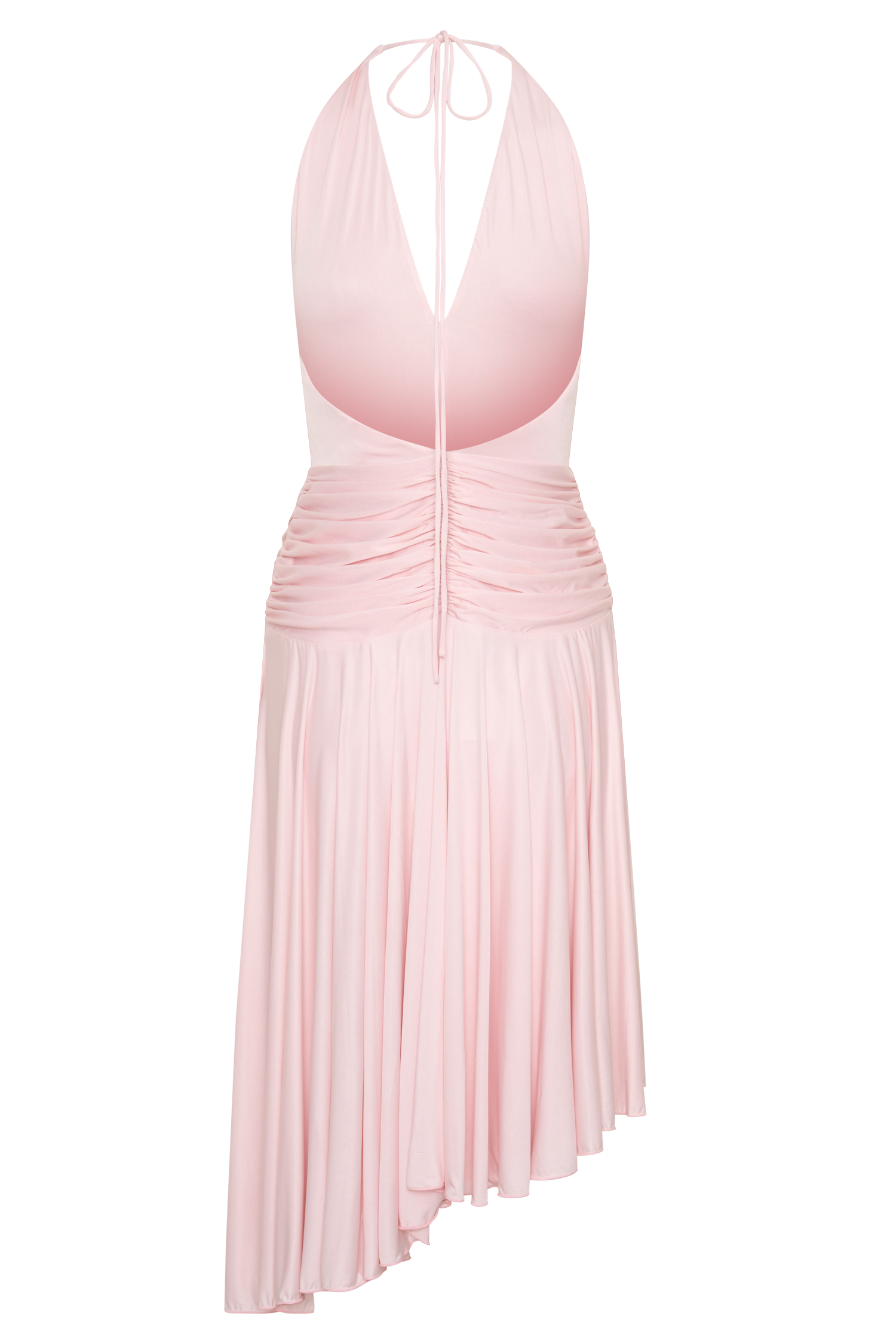 Zelda Asymmetric Slinky Midi Dress - Ballet Pink #6