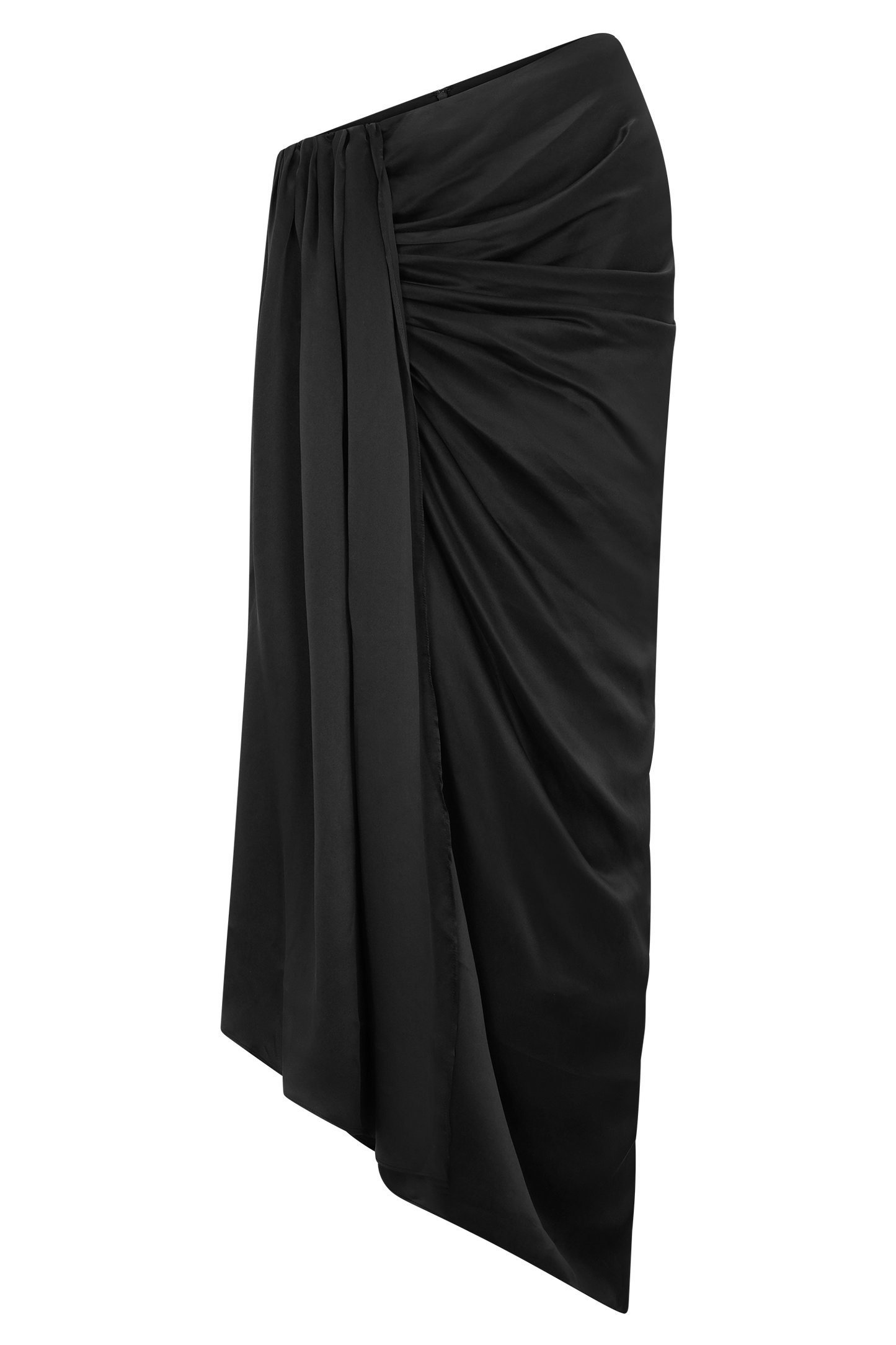 Zendaya Silk Midi Skirt - Black