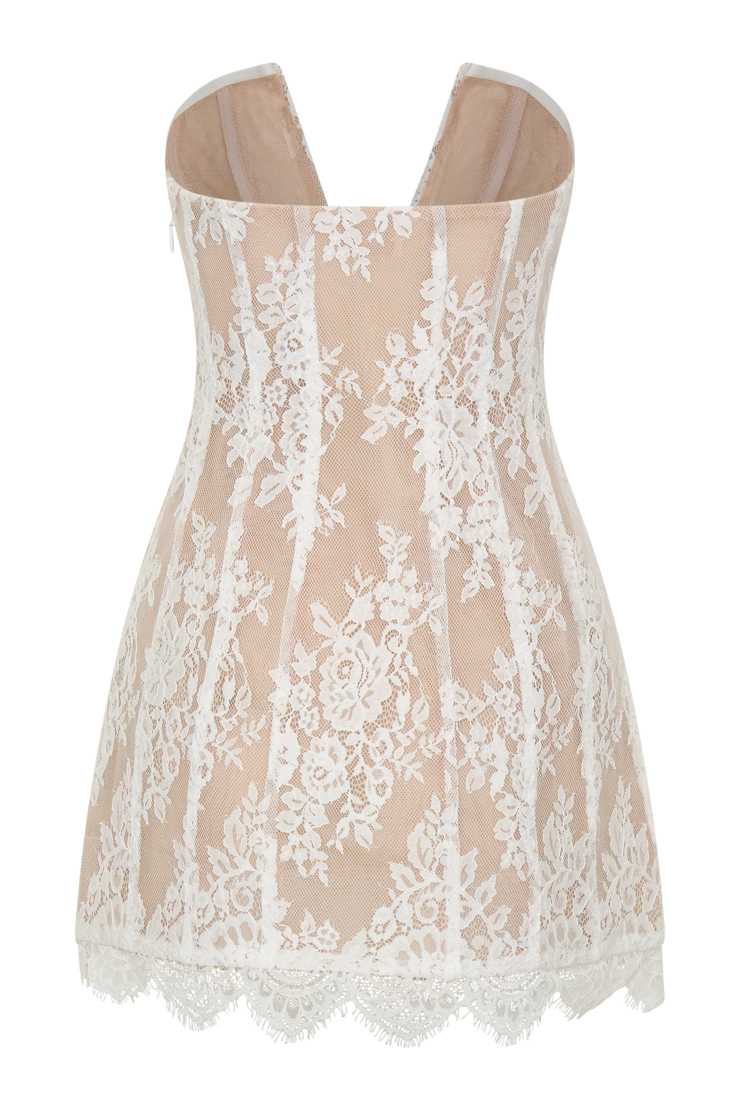 Zoey Lace Corset Mini Dress - Ivory #10