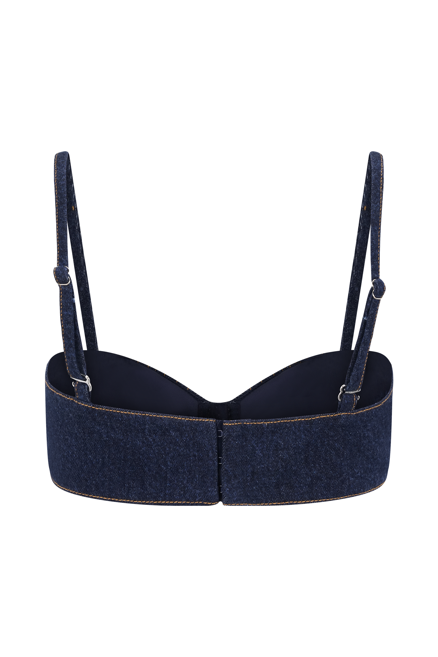 Belle Denim Cropped Bralette - Indigo Blue #8