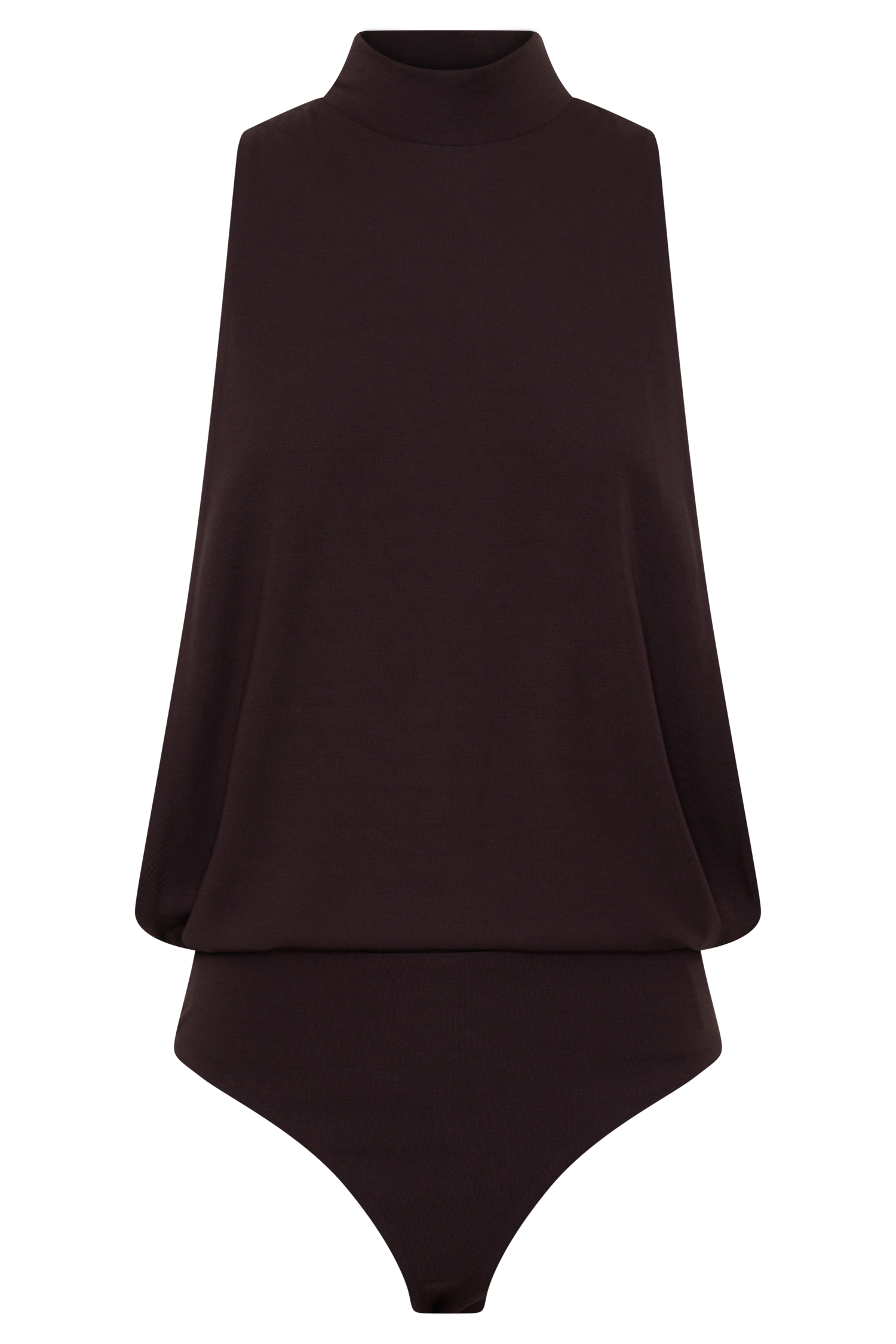 Laurelle Sleeveless Modal Draped Bodysuit - Chocolate #13