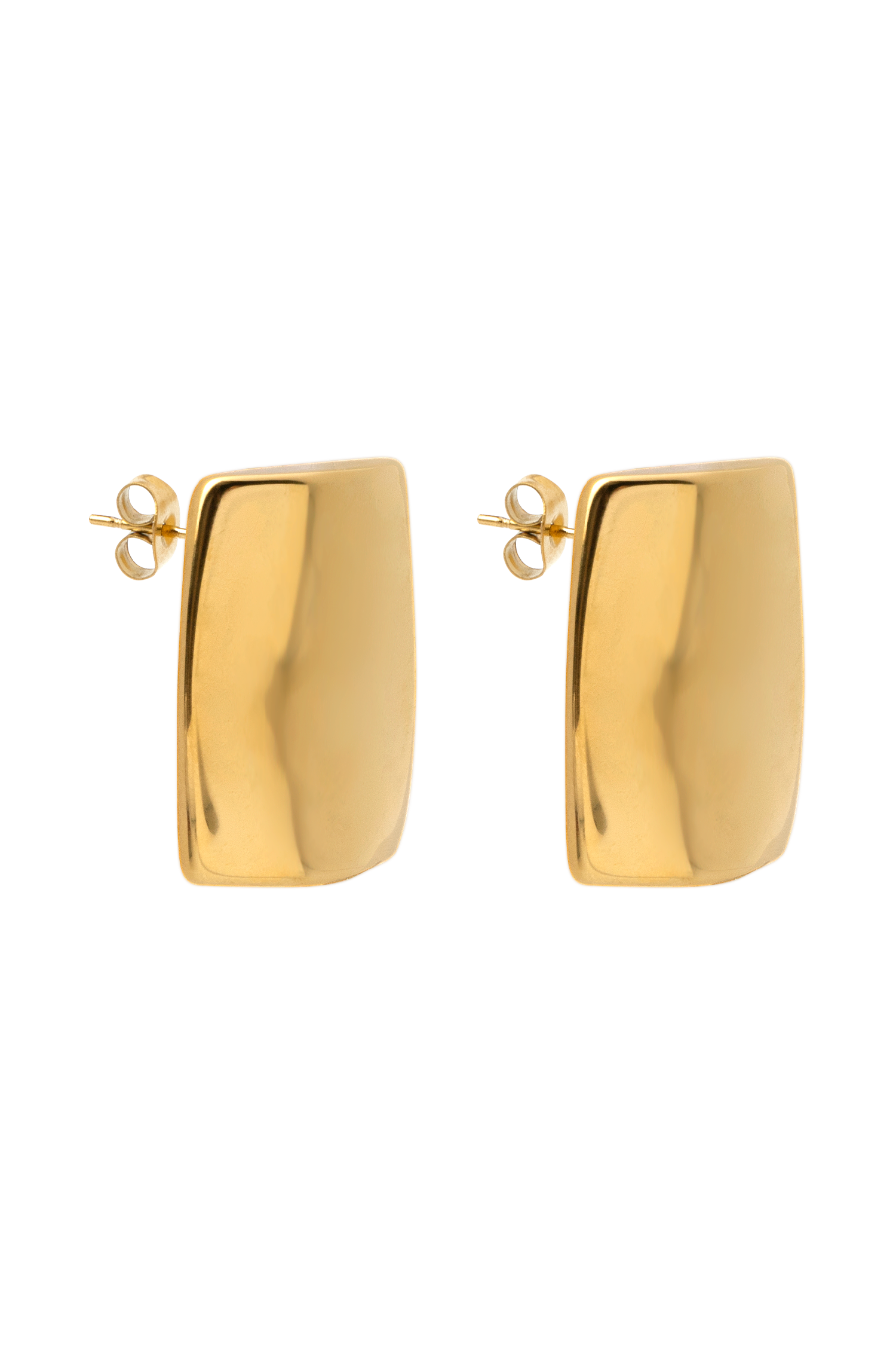 Georgia Rounded Rectangular Earrings - Gold #6