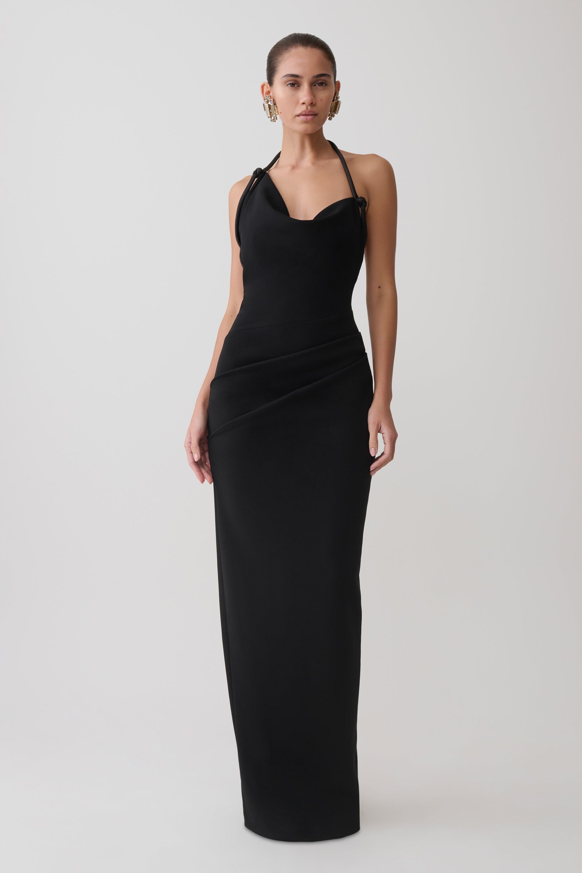 Gracie Halter Maxi Dress - Black #5