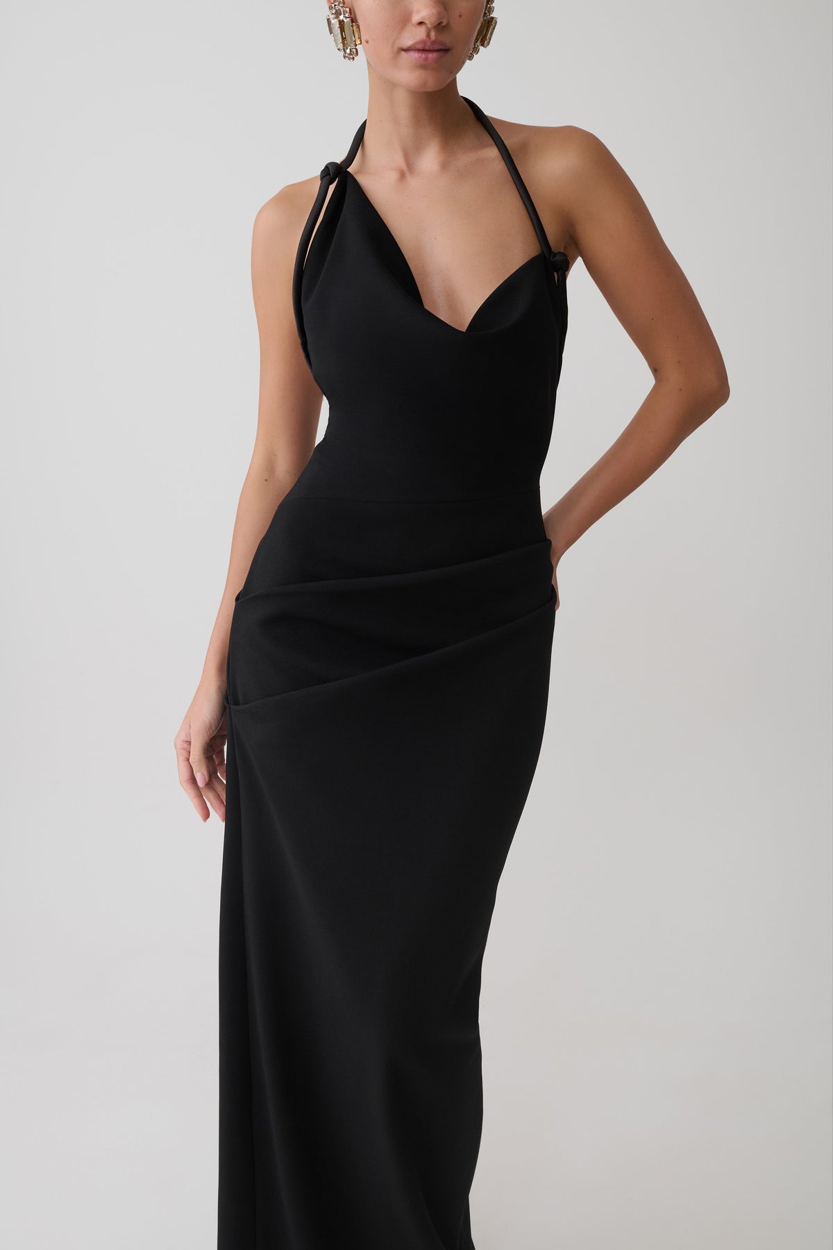 Gracie Halter Maxi Dress - Black #3