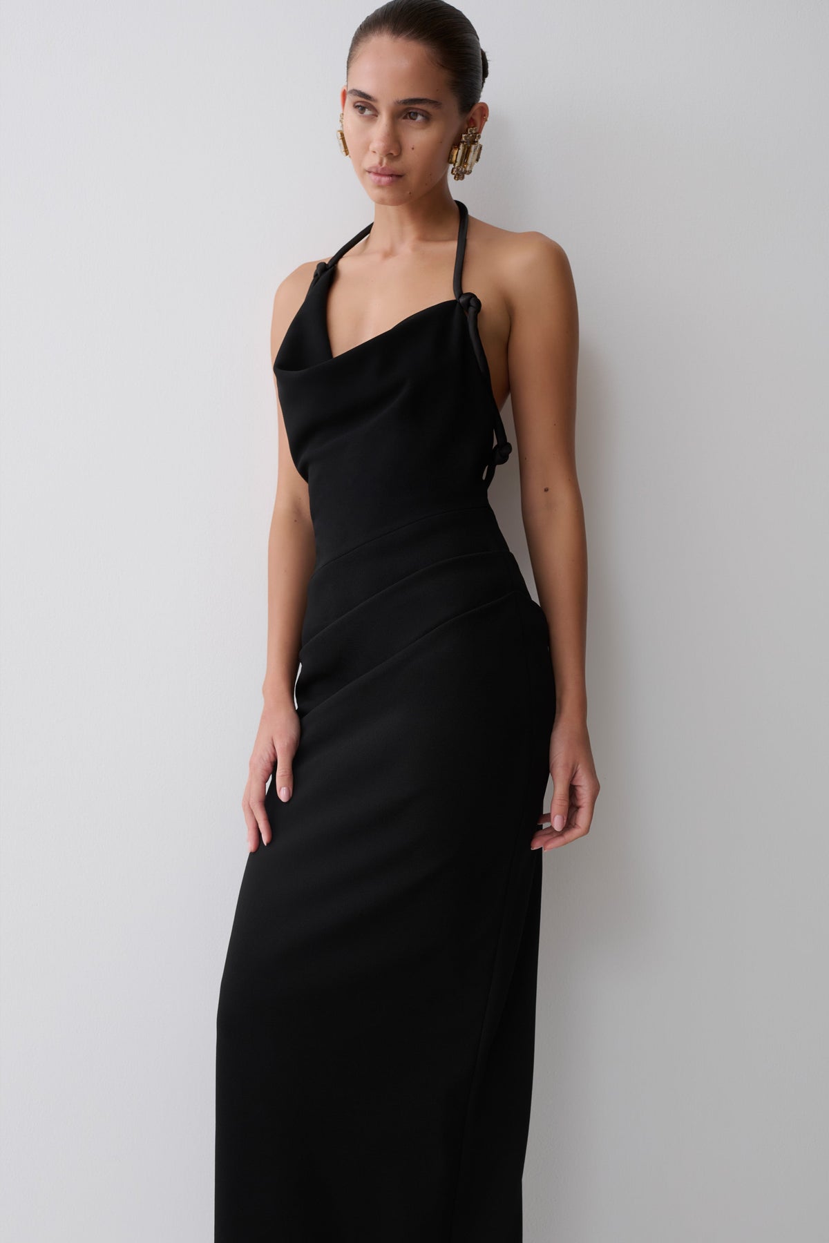 Gracie Halter Maxi Dress - Black #6