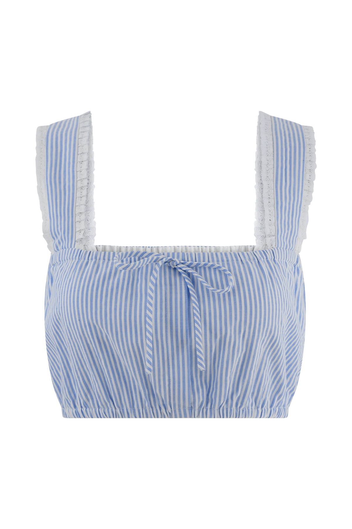 Gretel Sleeveless Crop Top - Blue Pinstripe #9