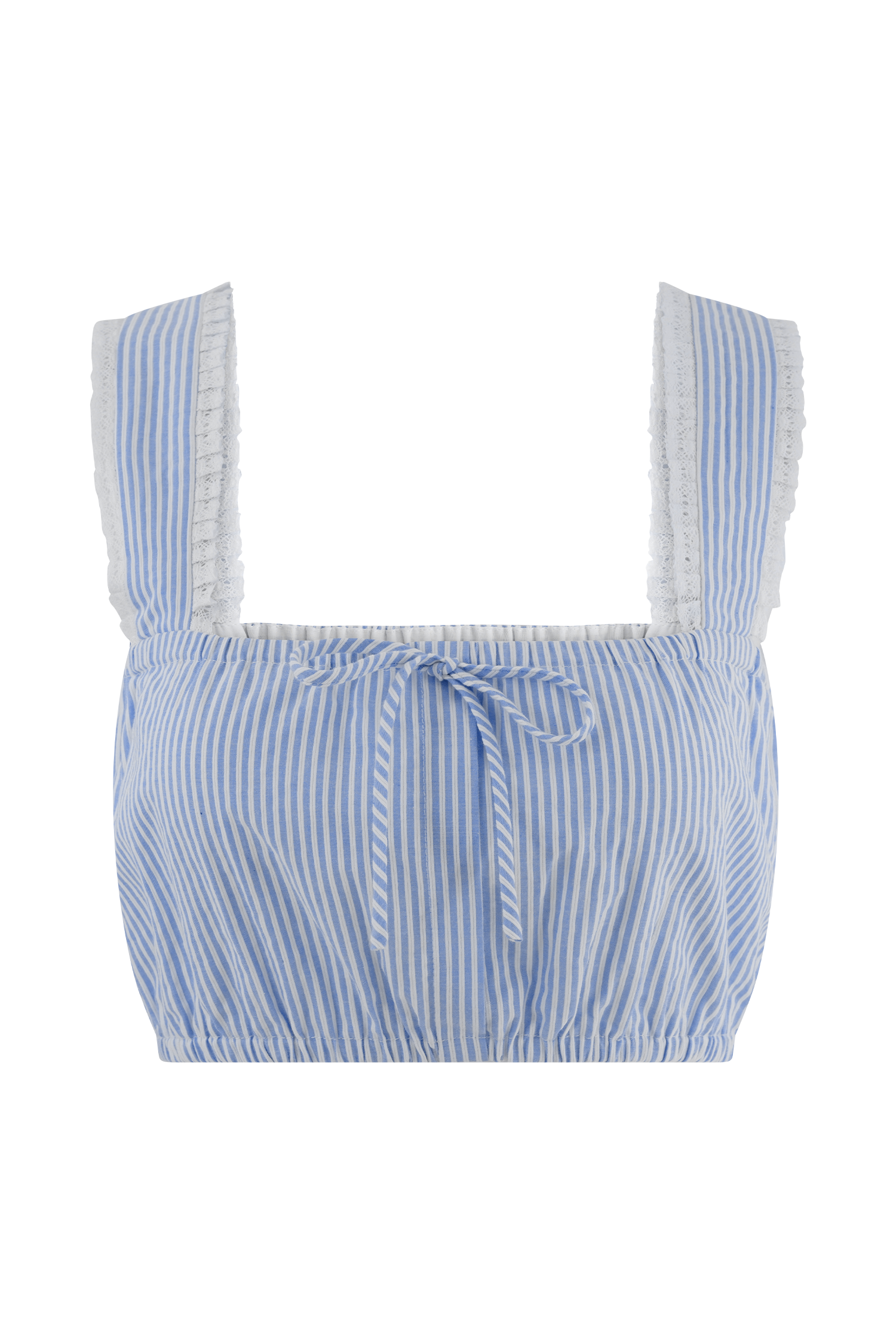 Gretel Sleeveless Crop Top - Blue Pinstripe #9