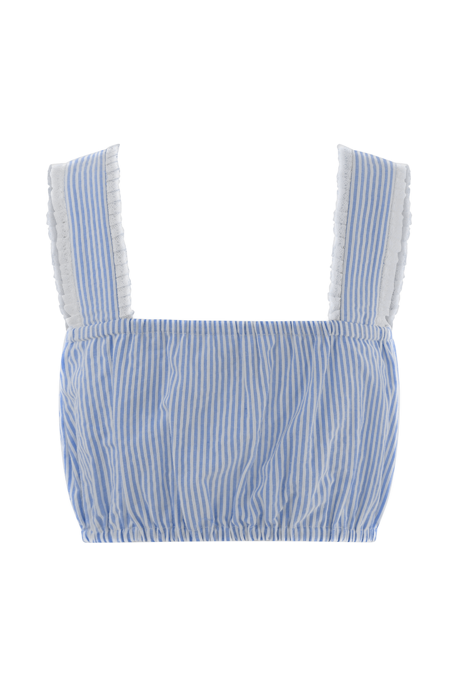 Gretel Sleeveless Crop Top - Blue Pinstripe #8