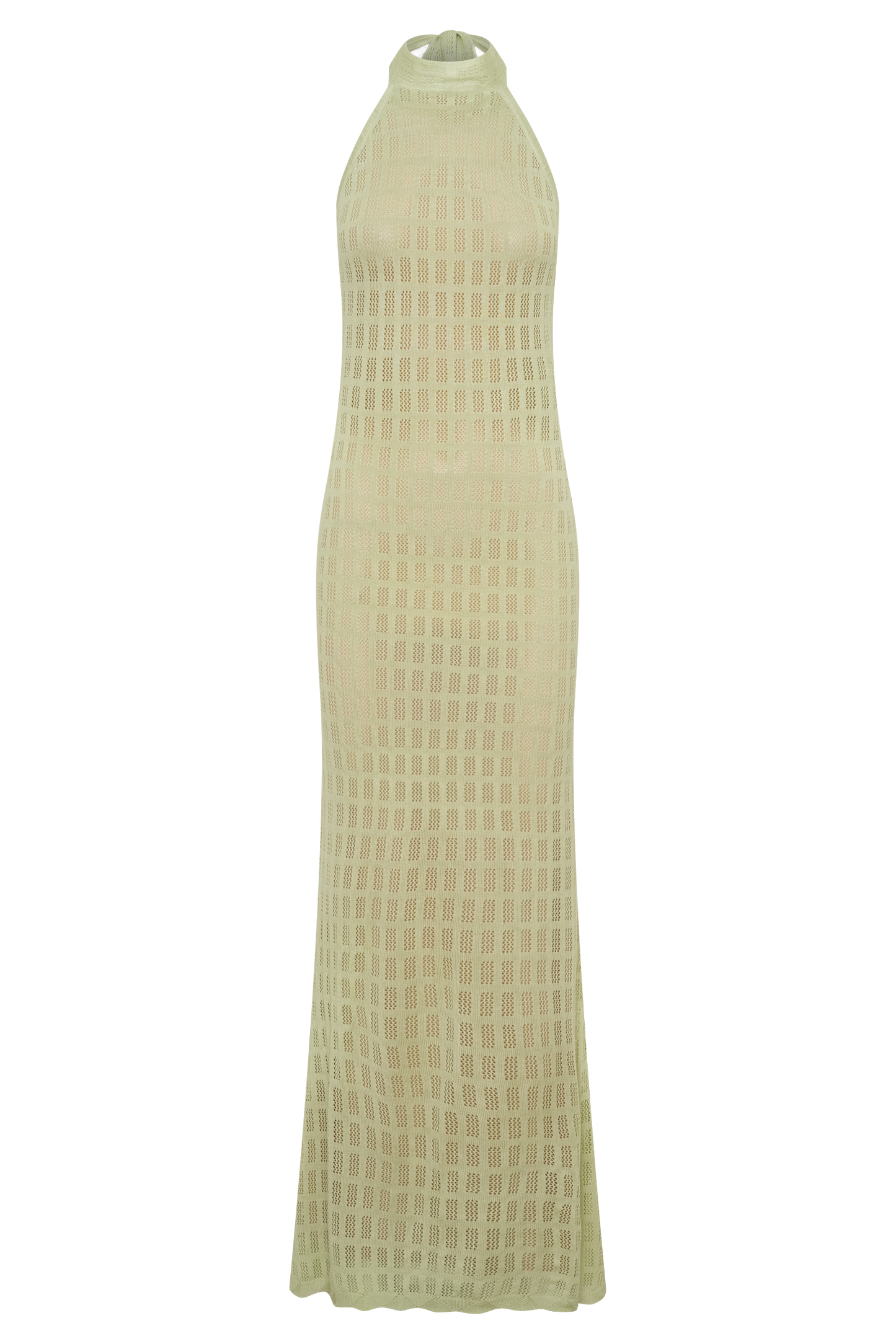 Hayley Halter Knit Maxi Dress - Seafoam