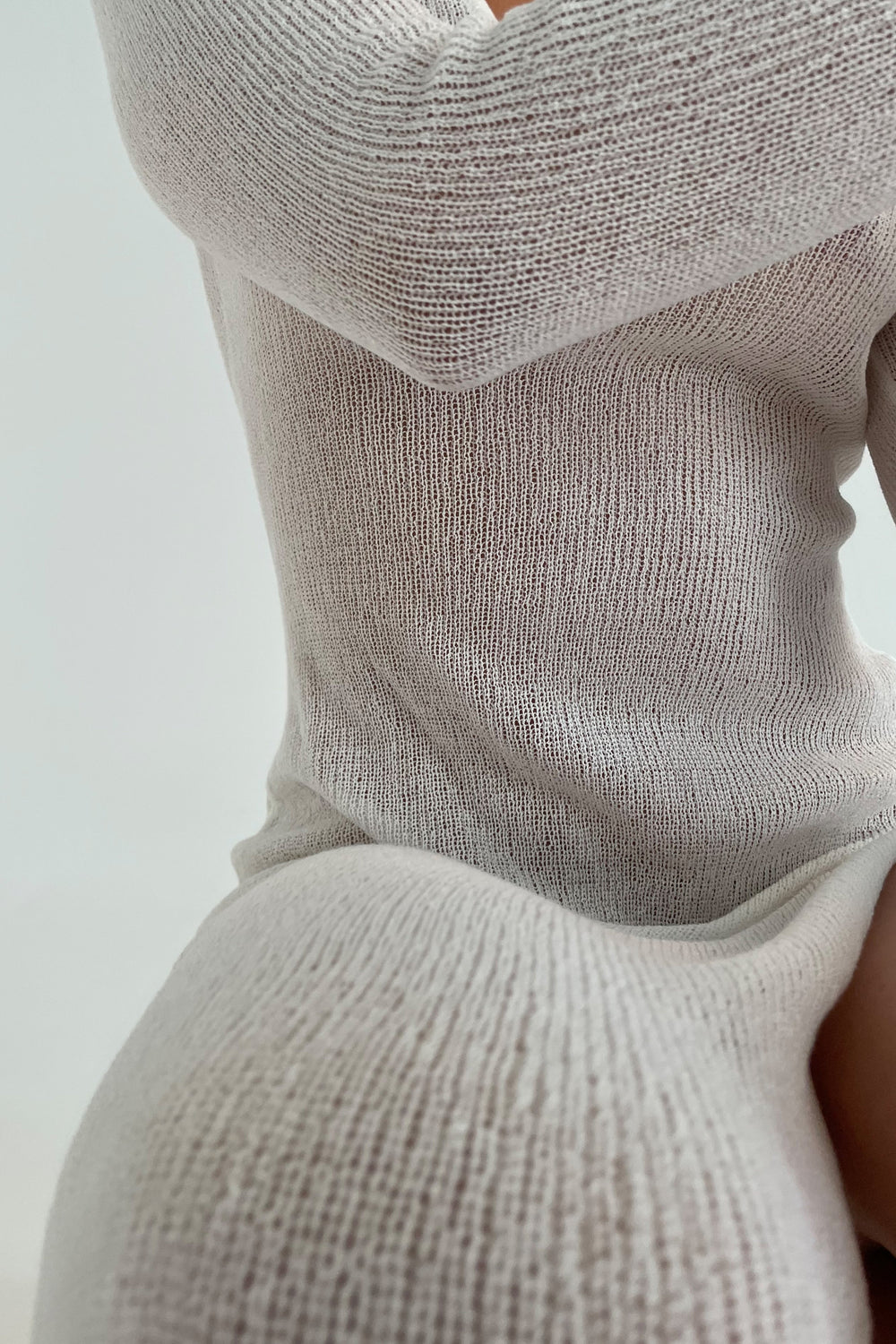 Imelda Knit Cover Up Midi Dress - White