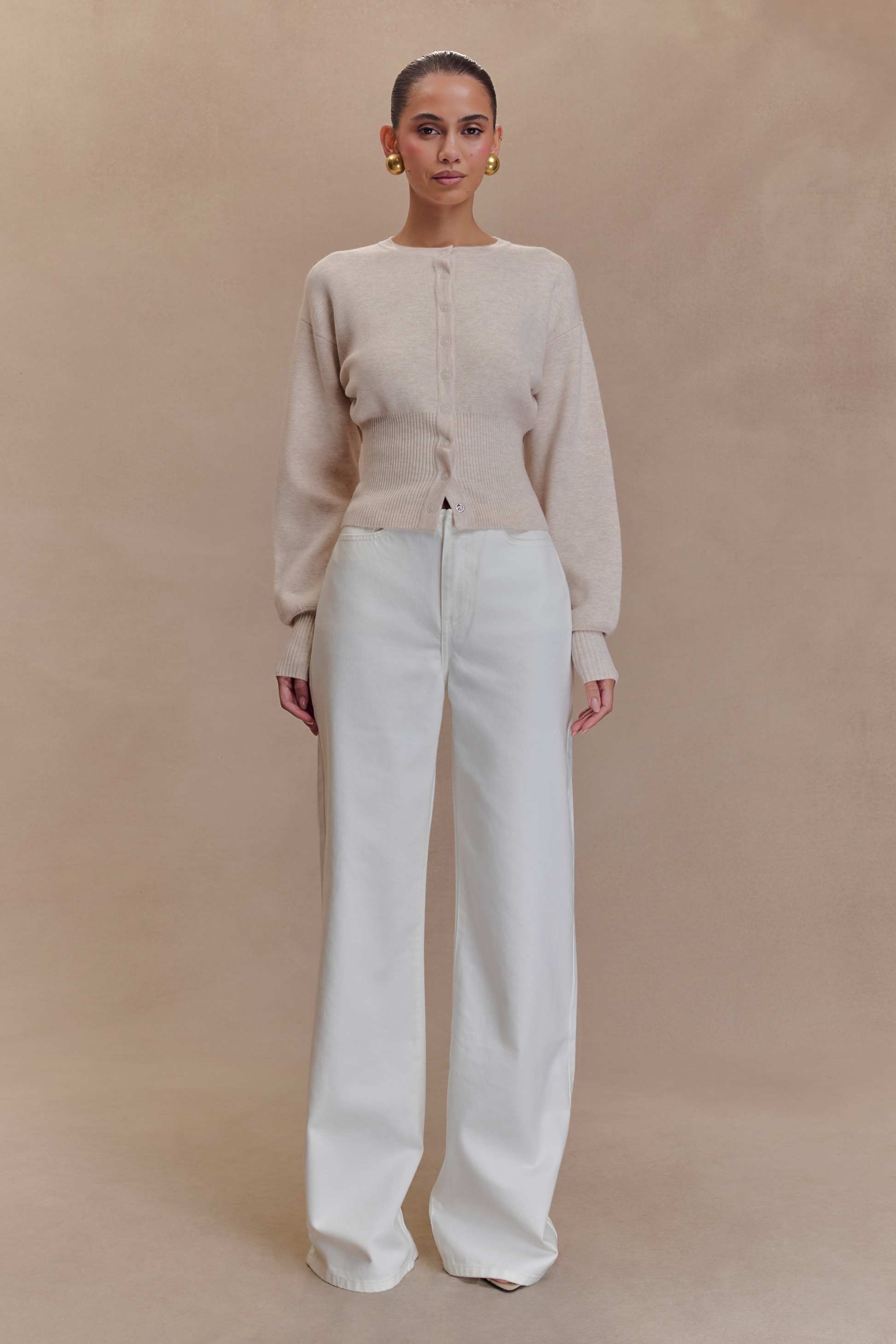 Ferne Button Up Knit Cardigan - Oat Marle #6