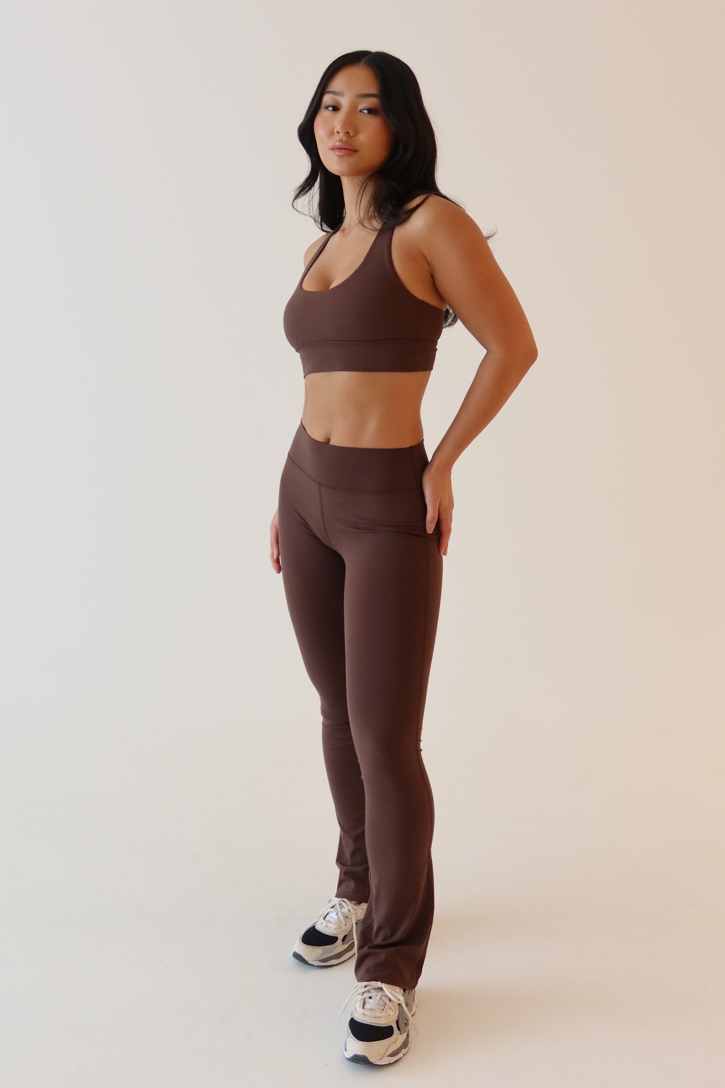 Thea Racerback Crop Top - Dark Chocolate