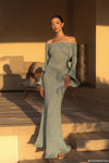 Sandrine Lurex Knit Maxi Dress - Aqua