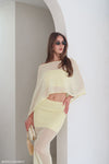 Lyra Sheer Knit Cape - Lemon