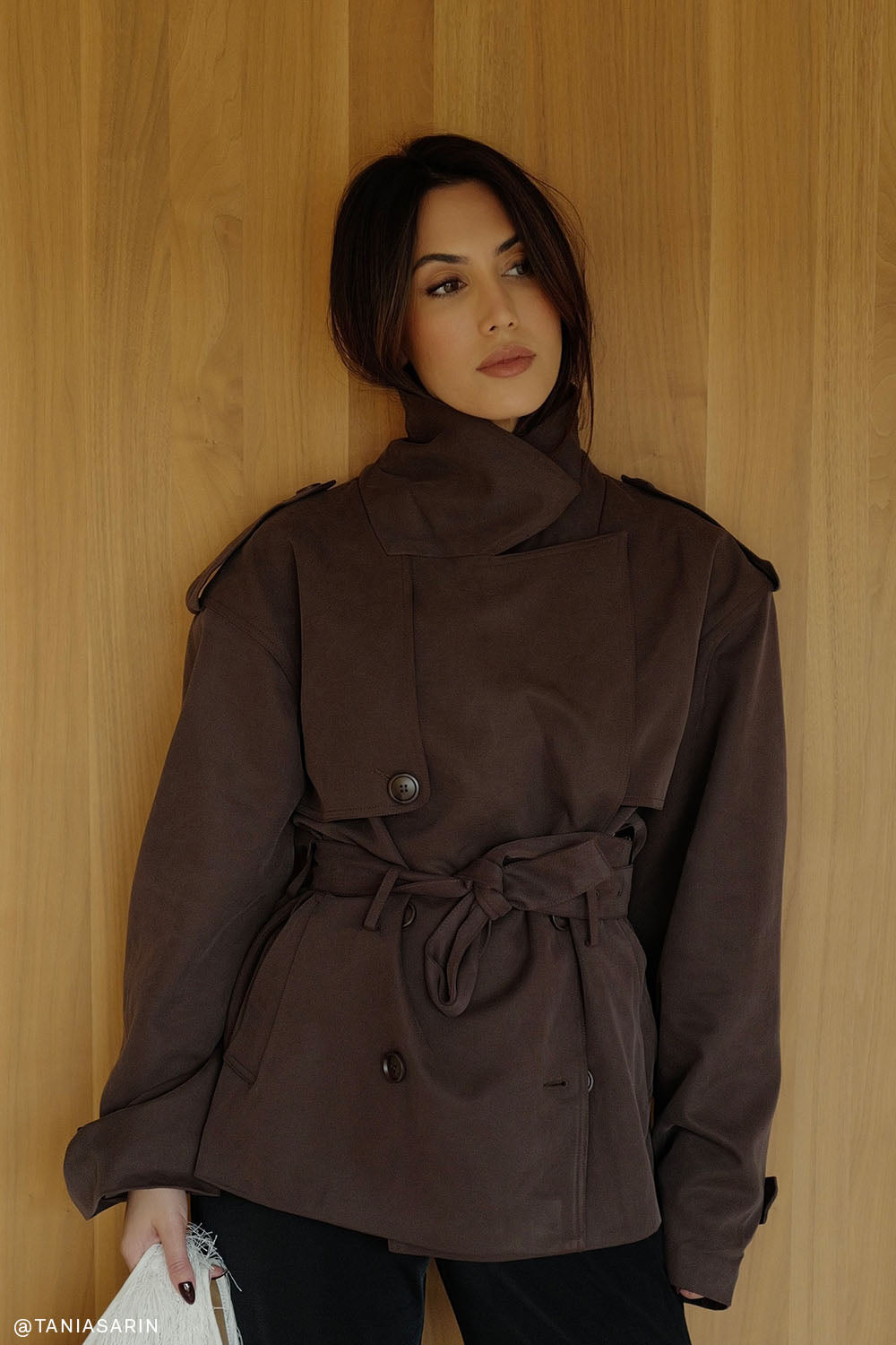 Alden Short Trench Jacket - Chocolate #2