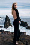 Rowan Long Sleeve Knit Maxi Dress - Black