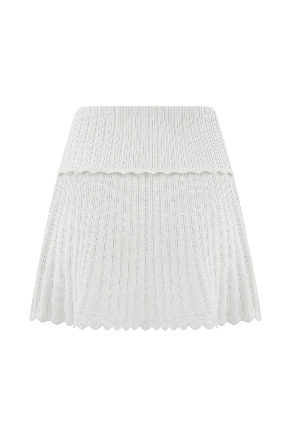 Indy Pointelle Knit Mini Skirt - Ivory #7