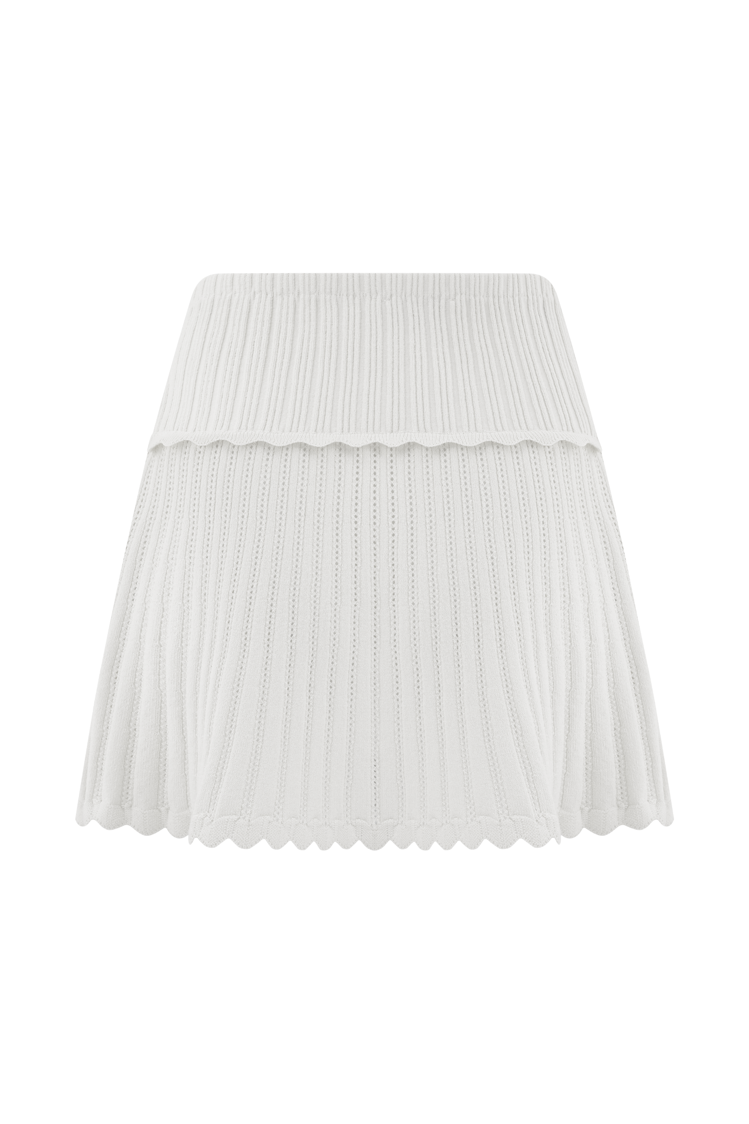 Indy Pointelle Knit Mini Skirt - Ivory #7
