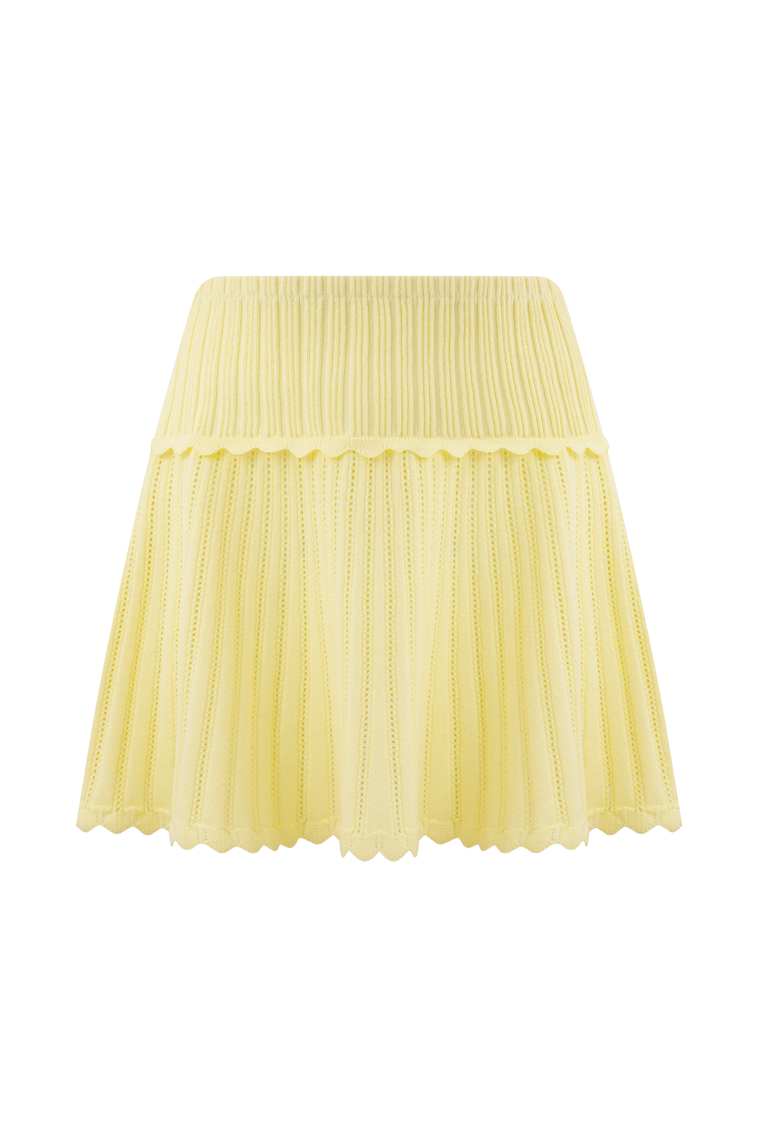 Indy Pointelle Knit Mini Skirt - Lemon #10