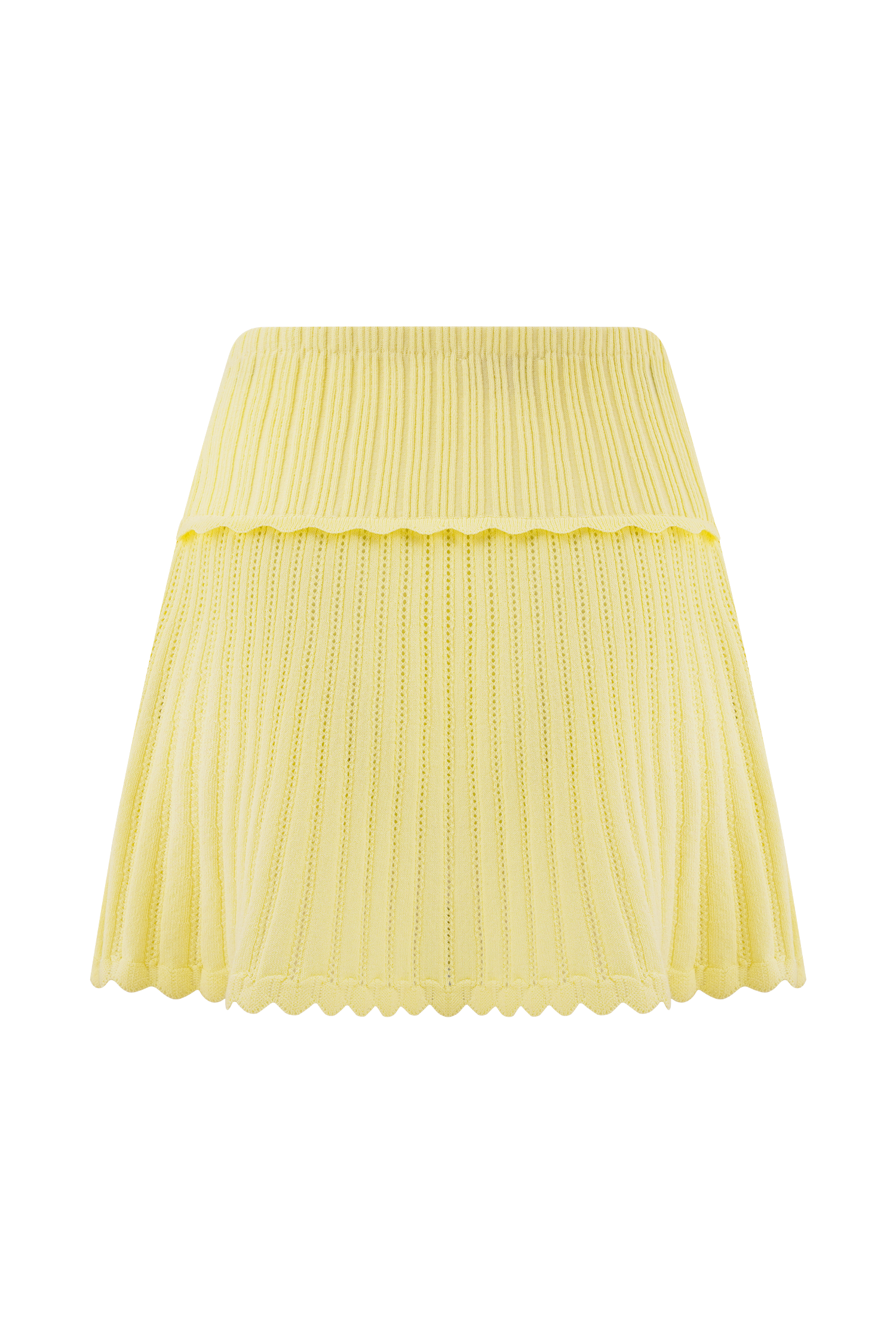Indy Pointelle Knit Mini Skirt - Lemon #11