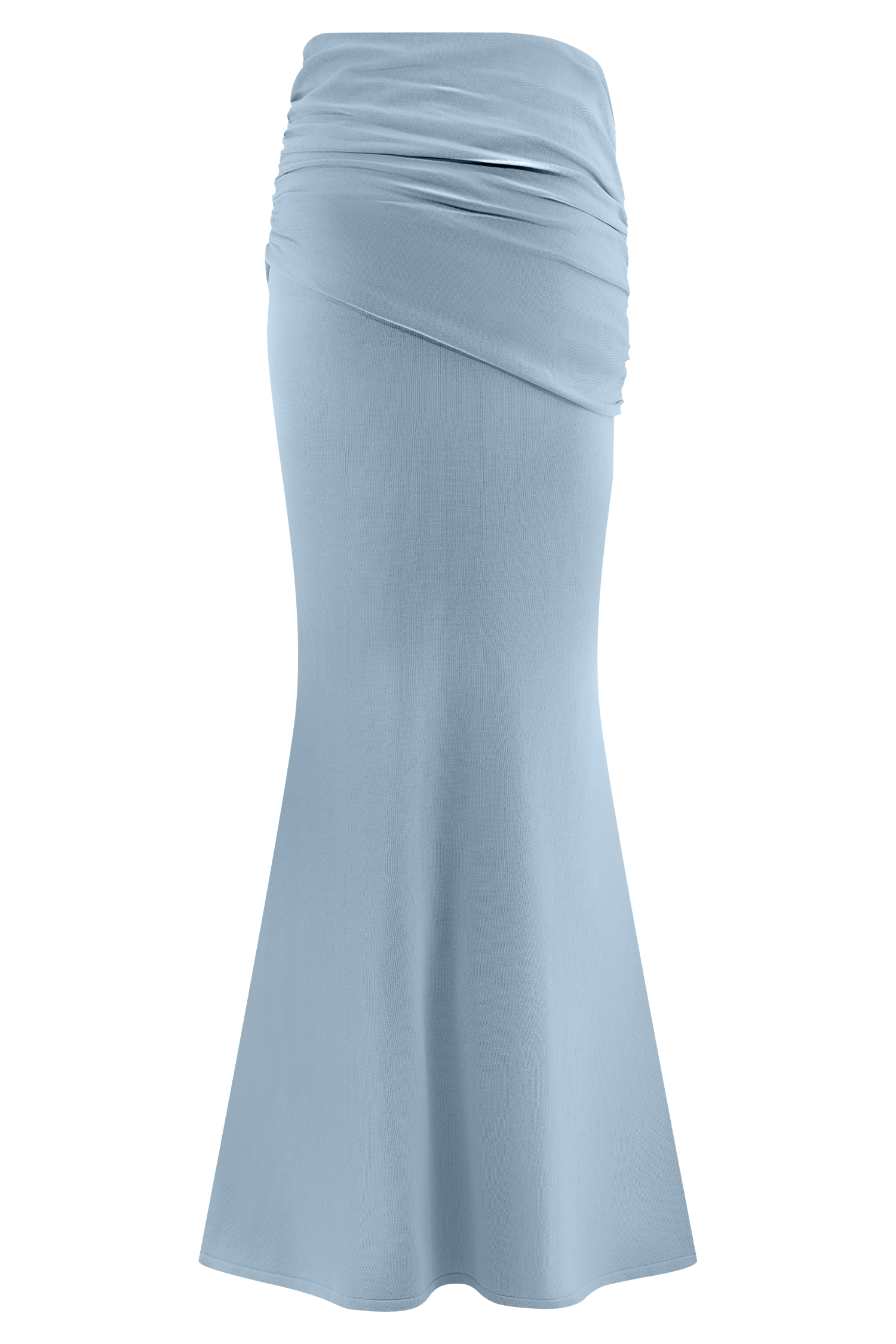 Irene Gathered Knit Maxi Skirt - Blue #8