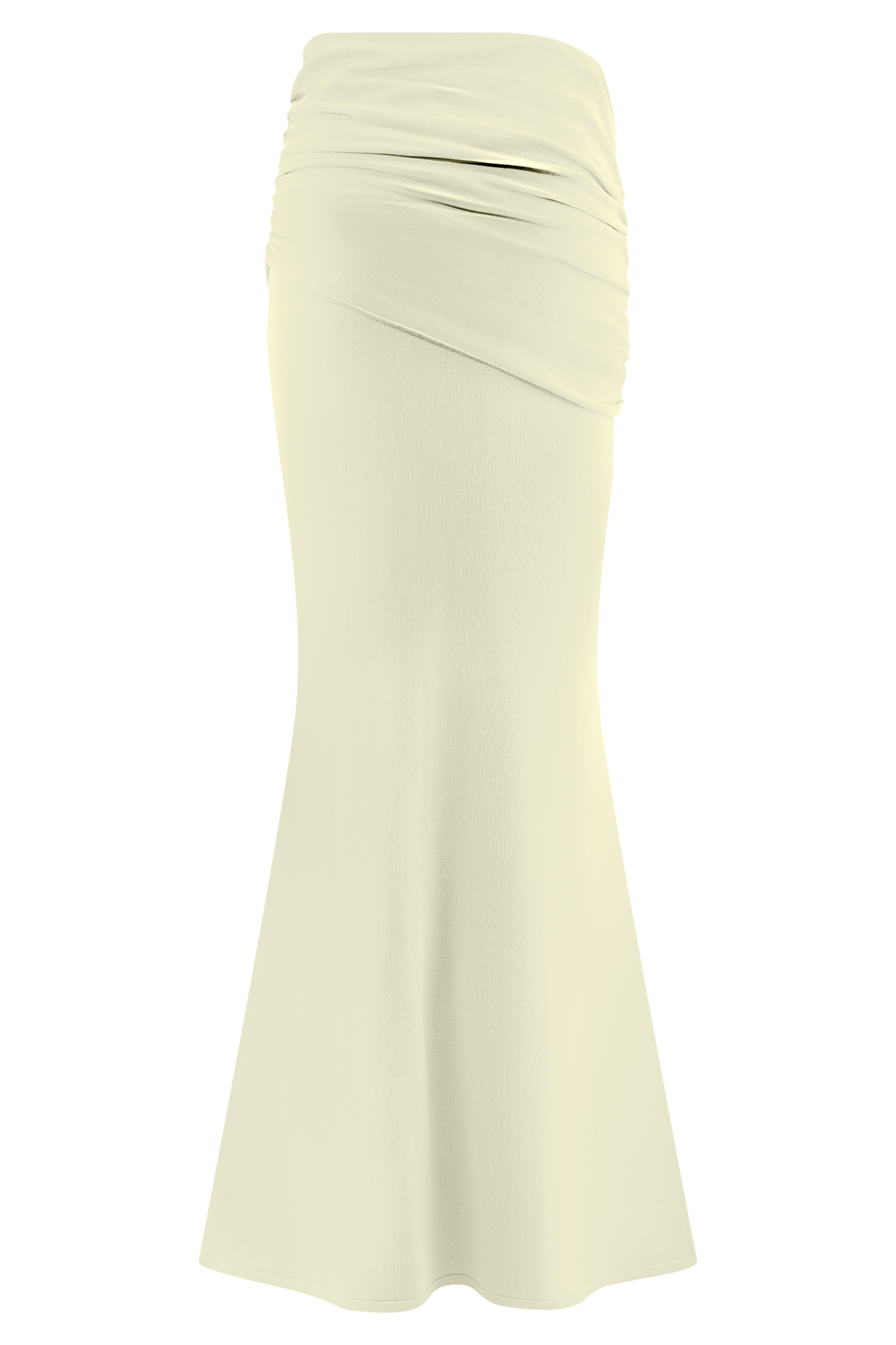 Irene Gathered Knit Maxi Skirt - Ivory