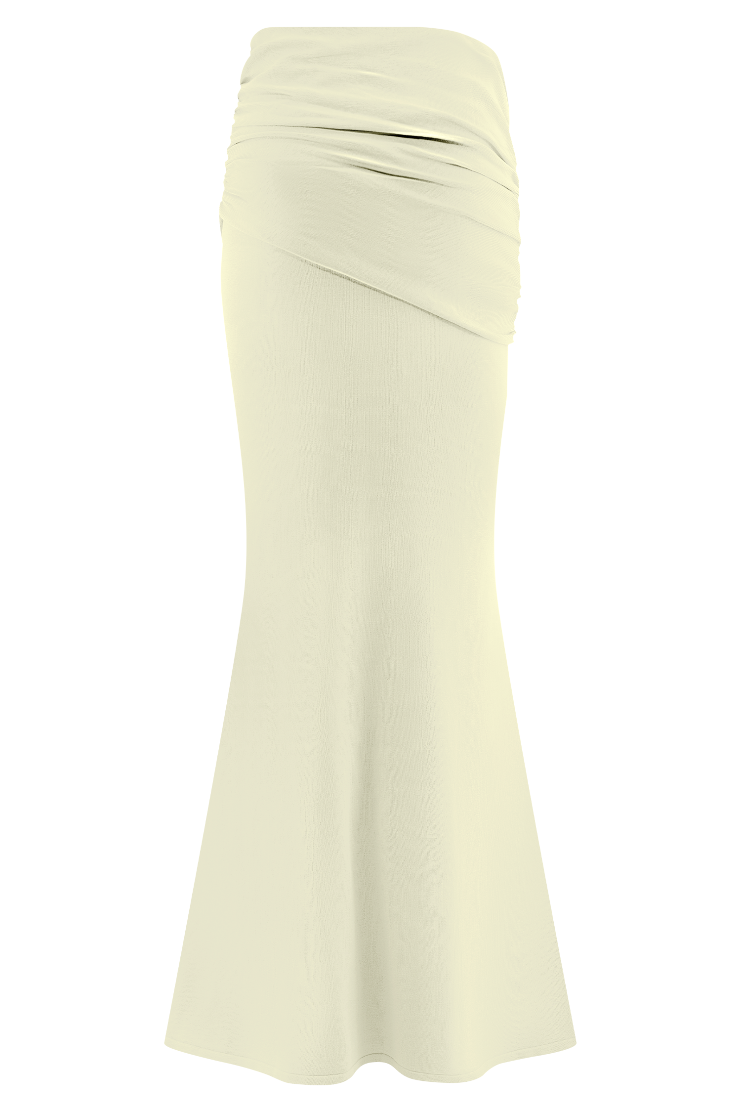 Irene Gathered Knit Maxi Skirt - Ivory #6