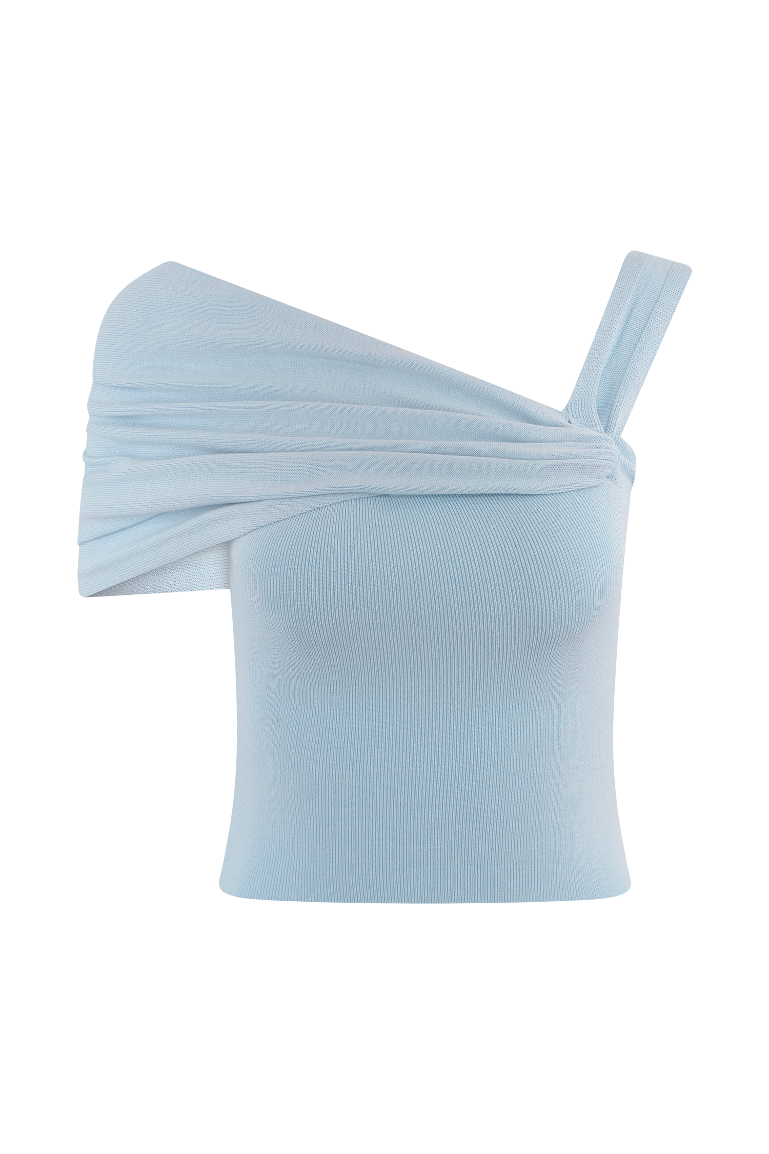 Irene Gathered Knit Top - Blue #9