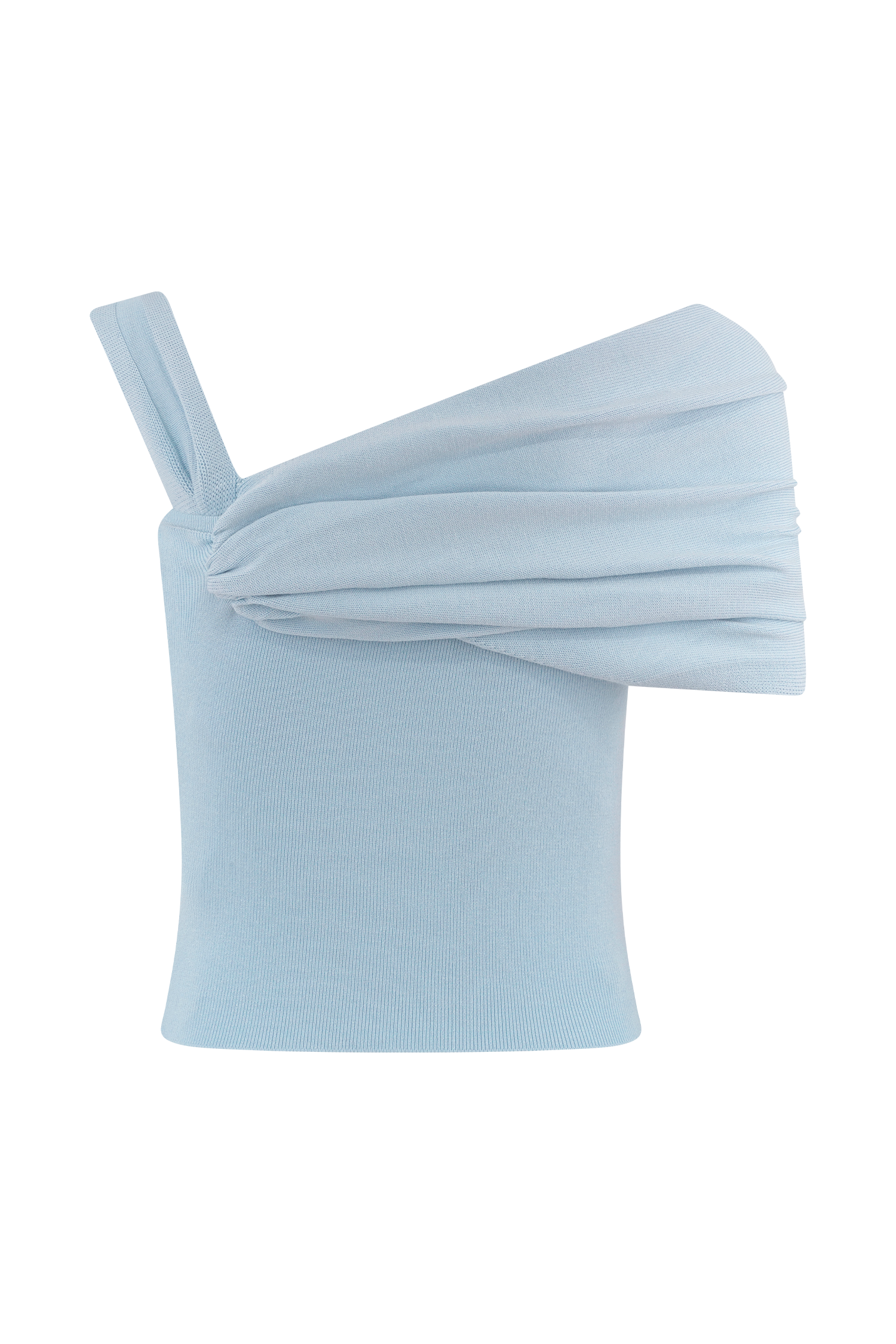 Irene Gathered Knit Top - Blue #8