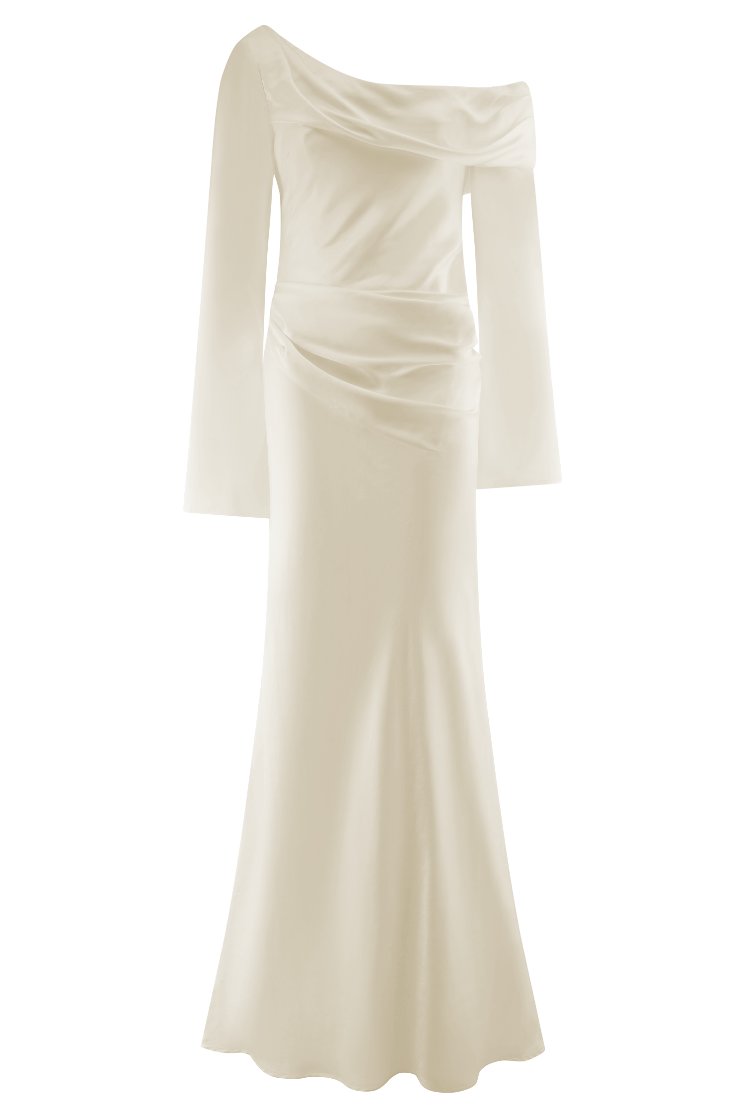Iris Long Sleeve Satin Maxi Dress - Blush Gold #7