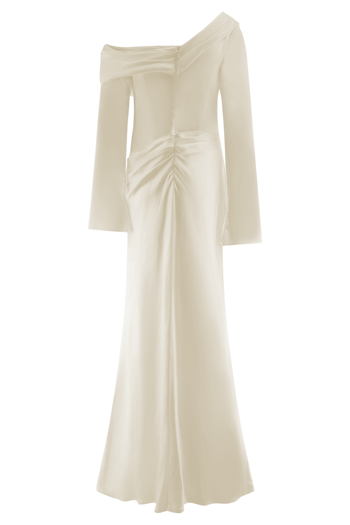 Iris Long Sleeve Satin Maxi Dress - Blush Gold #6