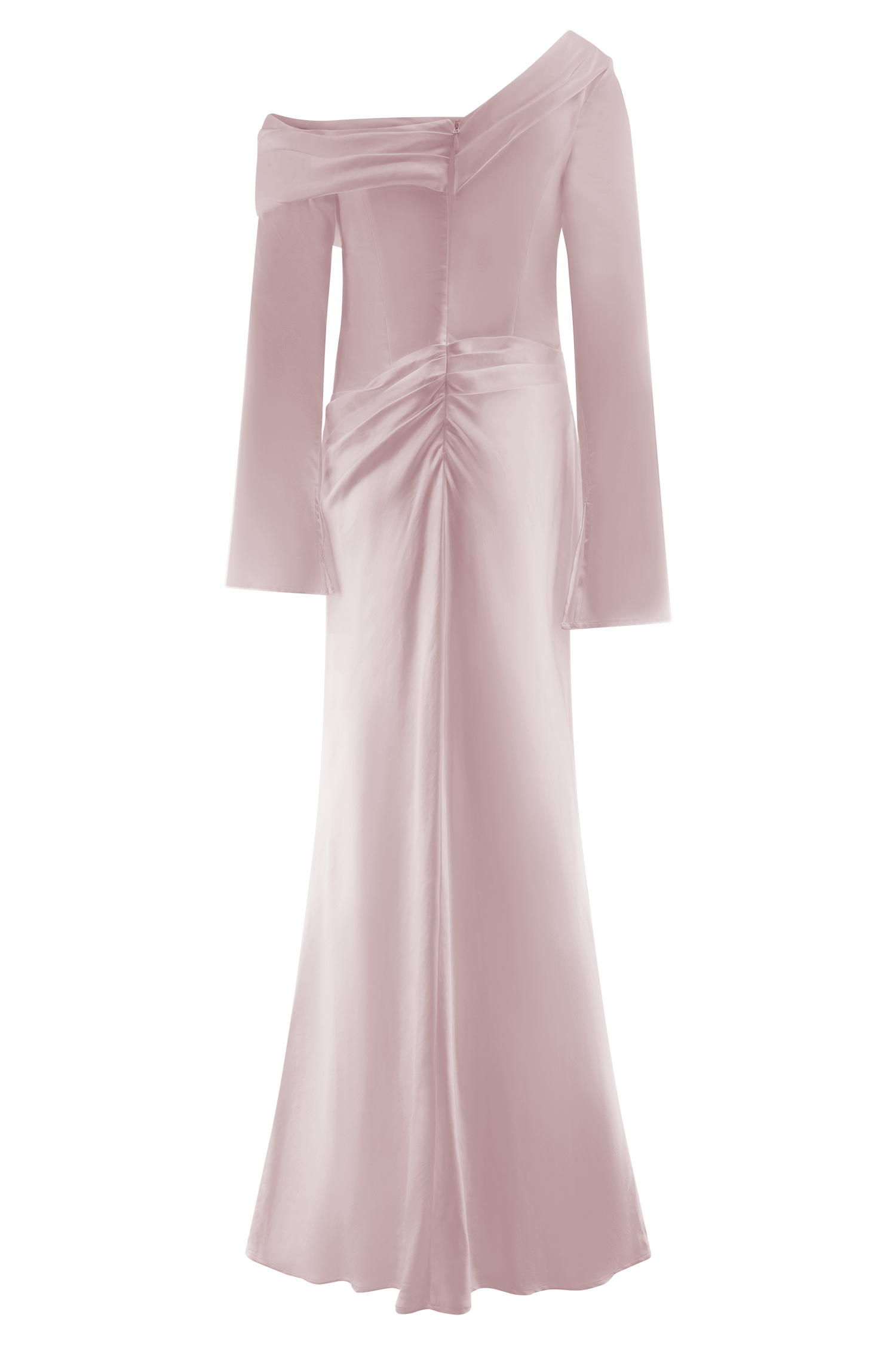 Iris Long Sleeve Satin Maxi Dress - Soft Pink #10