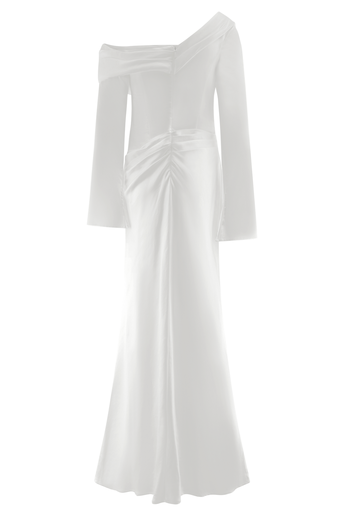 Iris Long Sleeve Satin Maxi Dress - White #6