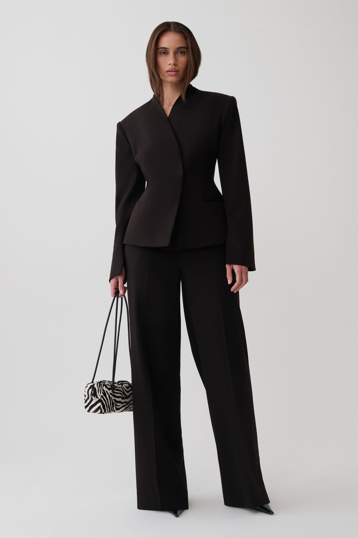 Katherine Suiting Structured Blazer - Black